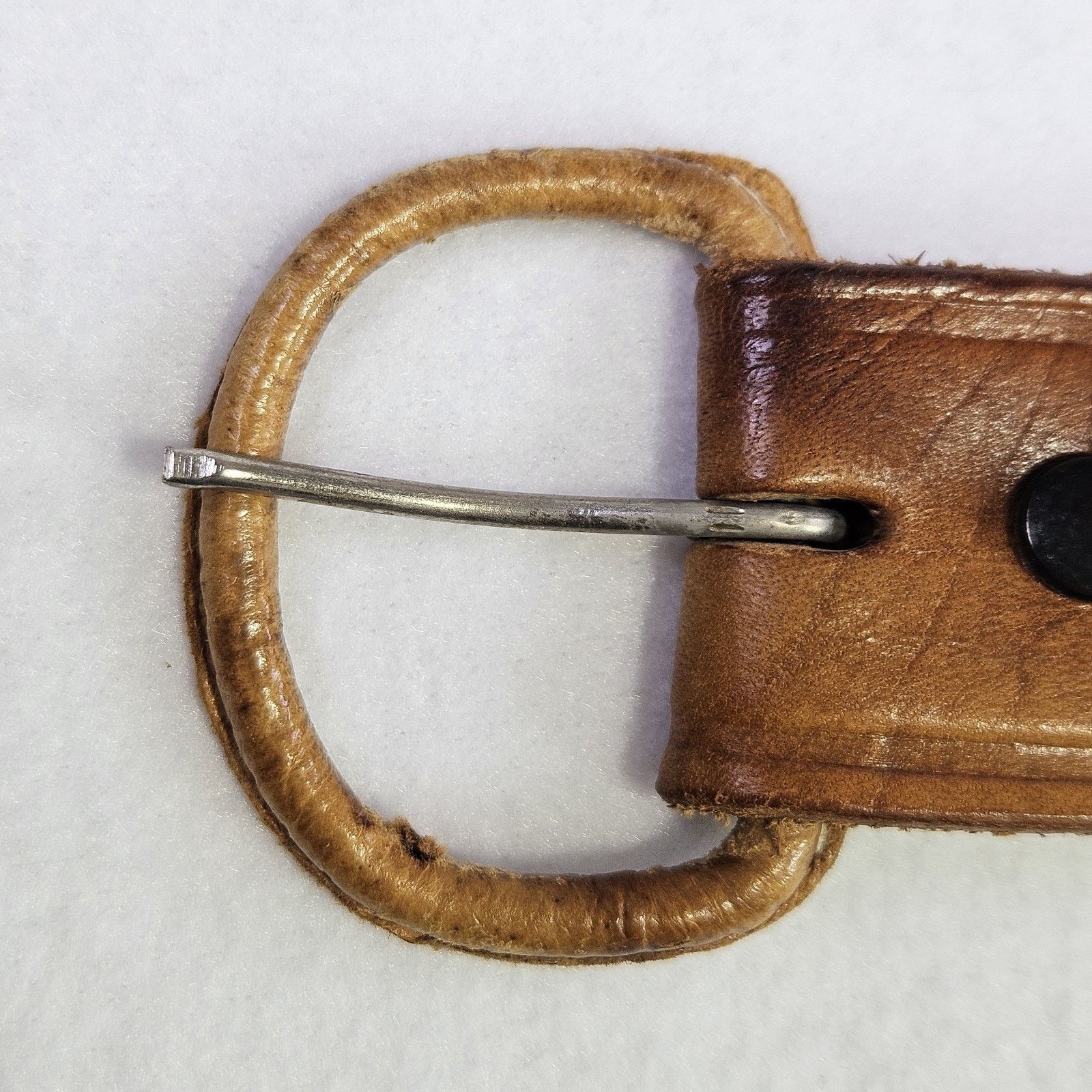 Vintage Tooled Leather Western Belt Southwestern Removable Buckle Size 42 - 9 Thumbnail
