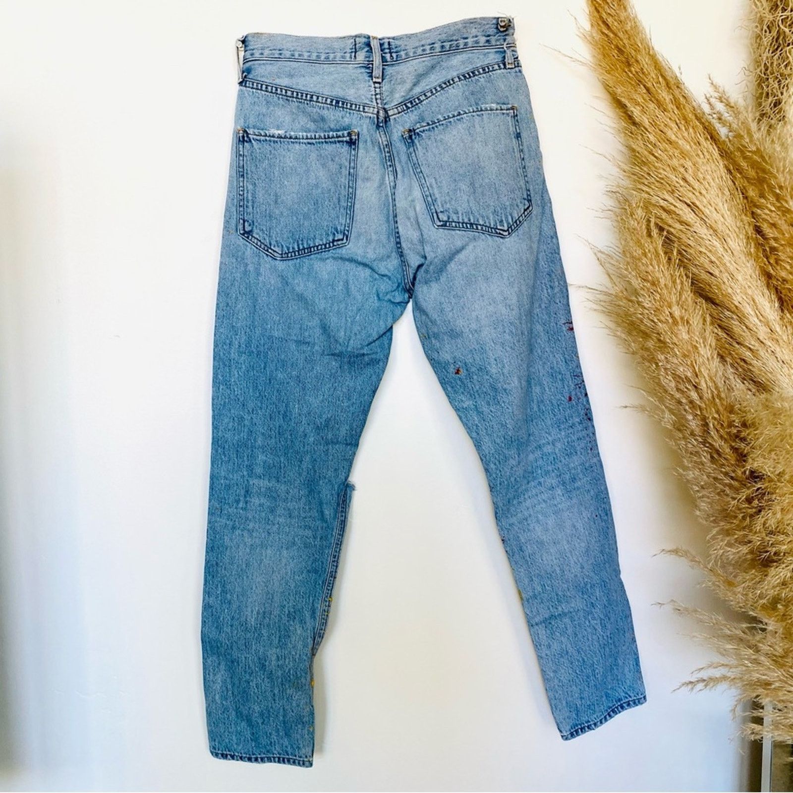 Agolde AGOLDE REVOLVE Jamie Blue High Rise Straight Leg Mom Jeans Size 26" / US 2 / IT 38 - 10 Thumbnail