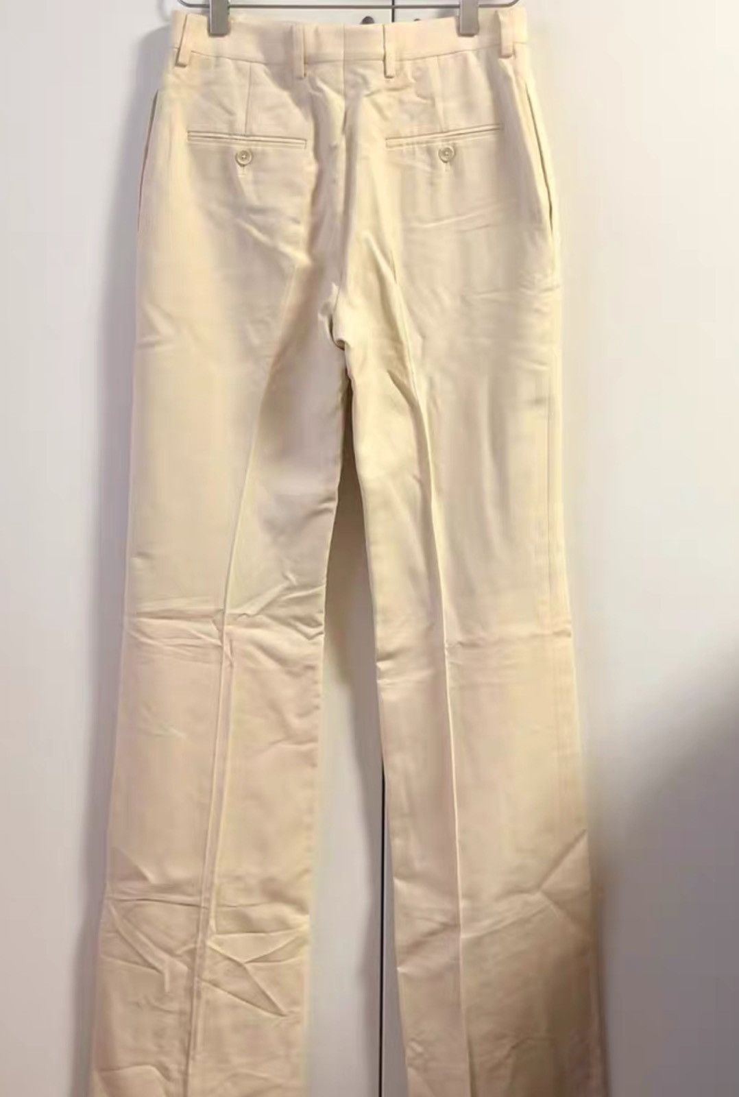 Celine Celine 2021SS Beige Mulberry Silk Panama Flare Pants Size 36" / US 14 / IT 50 - 2 Thumbnail