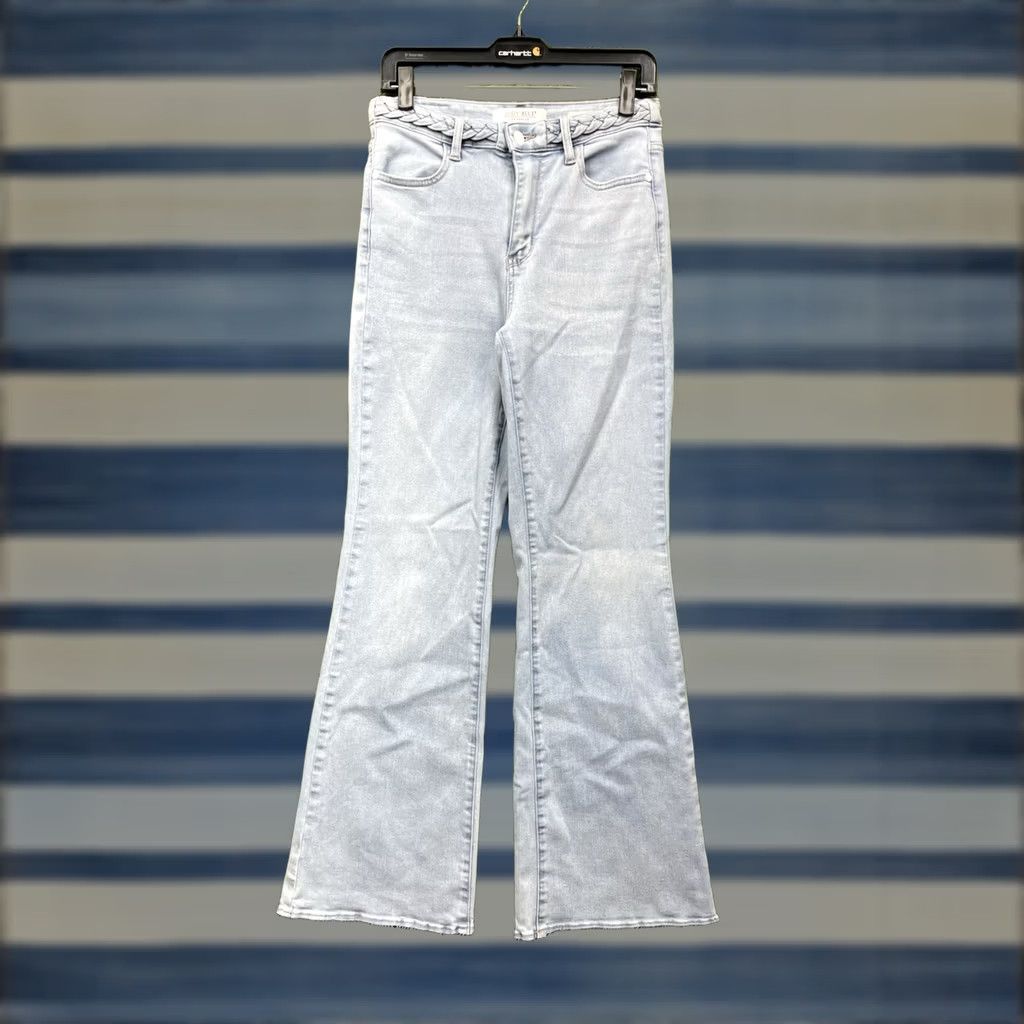 Vintage Judy Blue Jeans Womens 5/27 Wide-Leg Light Wash Denim Cotton 27 Jeans 5-Pocket Flare Stretch Vintage: No Mens Womens Girls Size 27" / US 4 / IT 40 - 1 Thumbnail