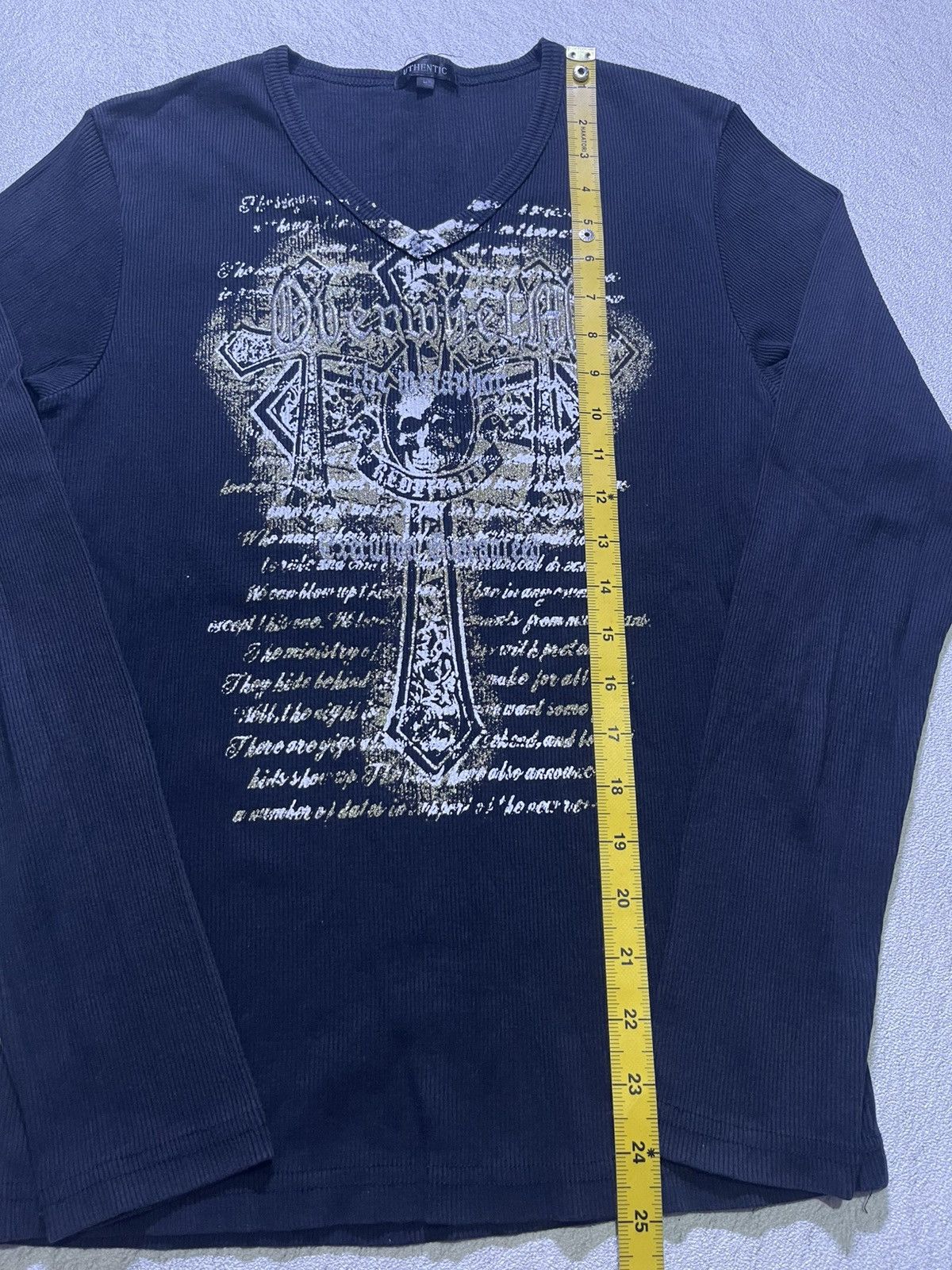 Japanese Brand Y2K AUHENTIC long sleeve tshirt cross skull style Size US S / EU 44-46 / 1 - 8 Thumbnail