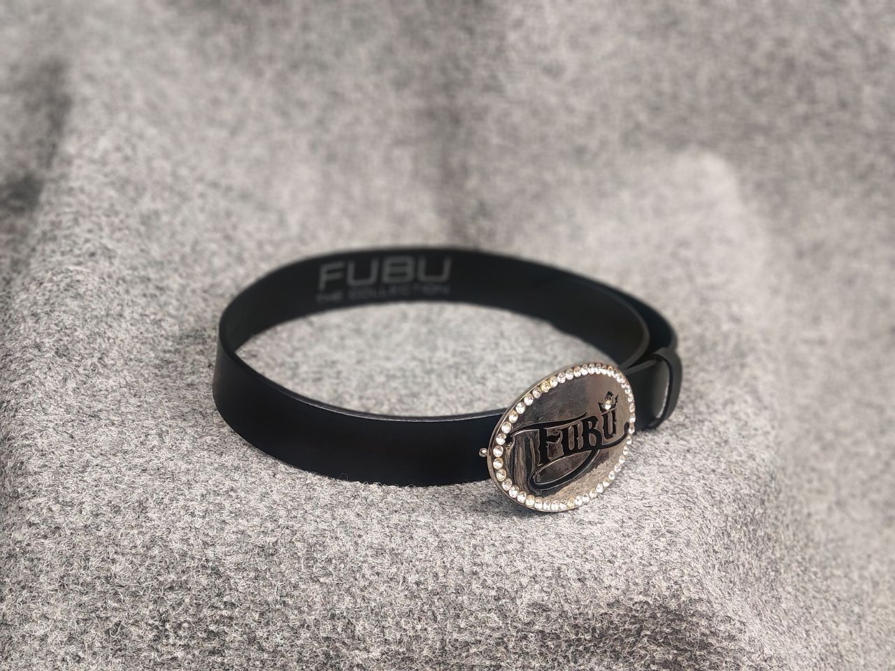 Fubu Vintage FUBU leather belt buckle rhinestones rap style 2000s Size ONE SIZE - 3 Thumbnail