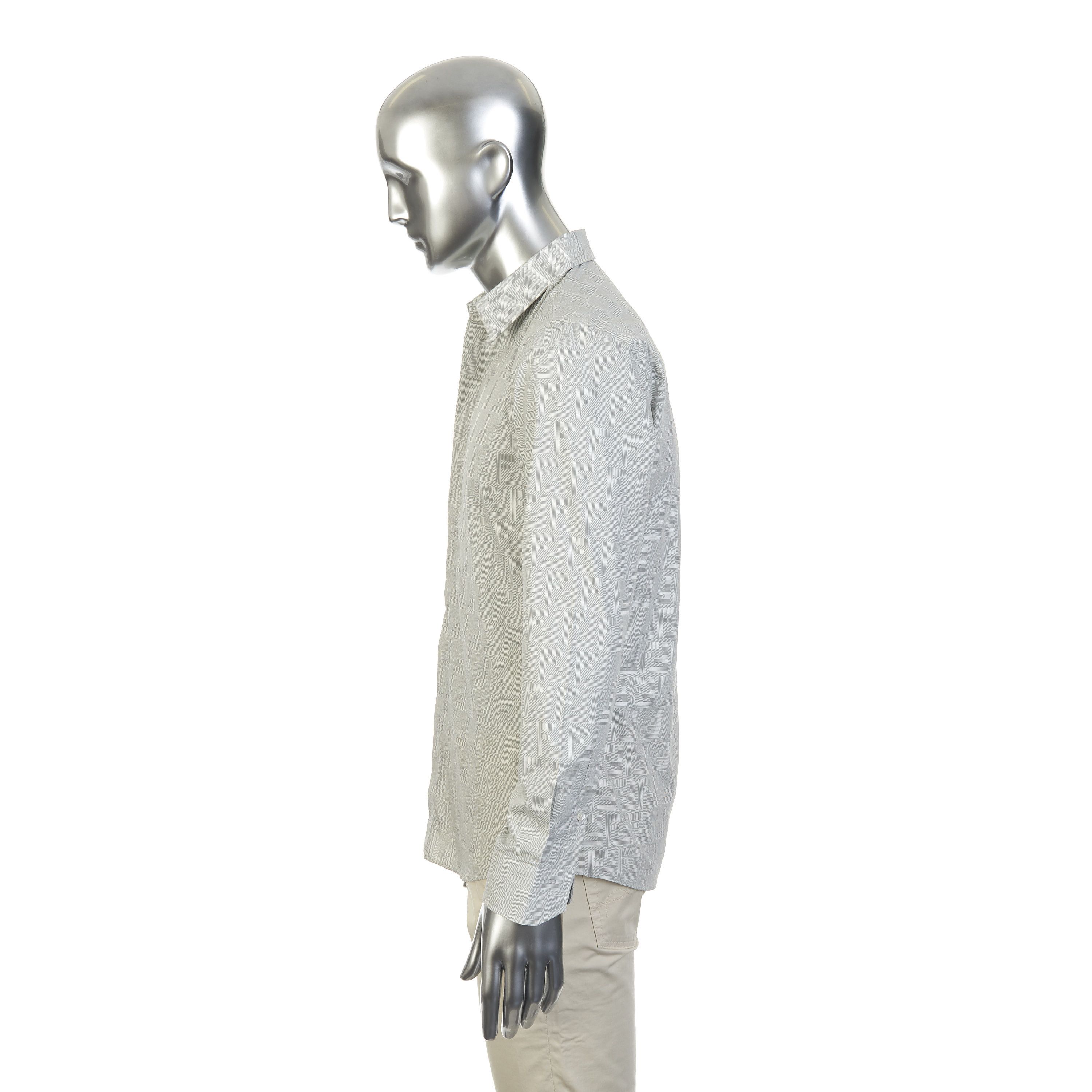 Fendi Longsleeve Shirt In Beige Cotton With Fendi Motif Print Size US M / EU 48-50 / 2 - 4 Thumbnail