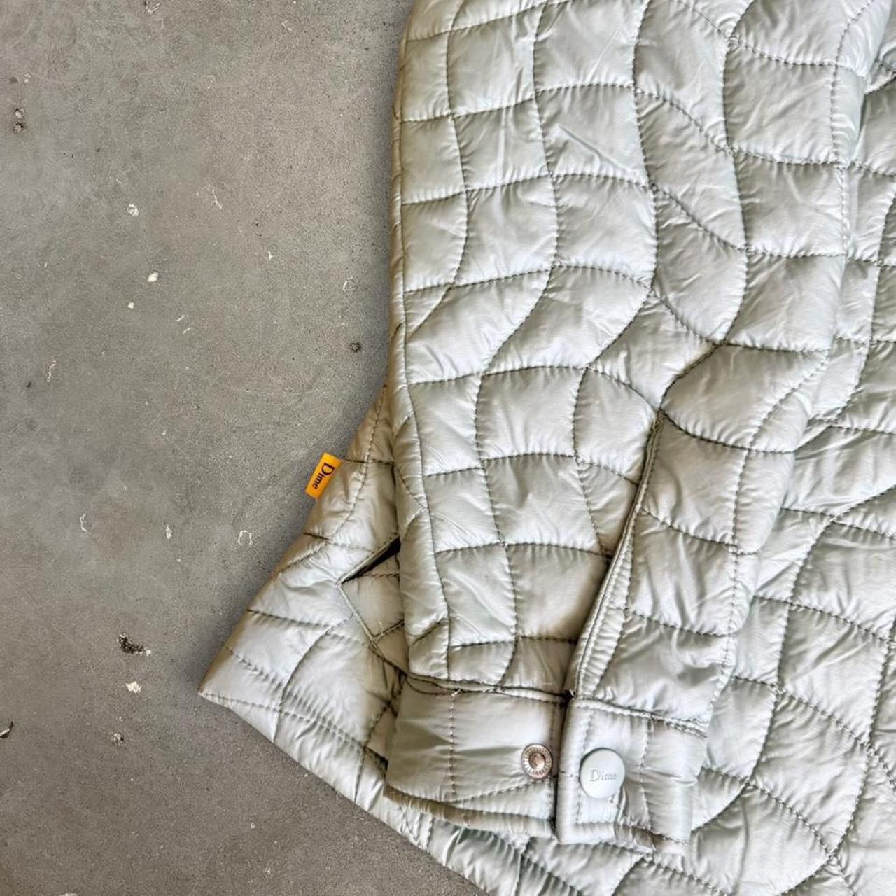 Dime Dime Green Wave Quilted Streetwear Button Snap Jacket Size US L / EU 52-54 / 3 - 3 Thumbnail