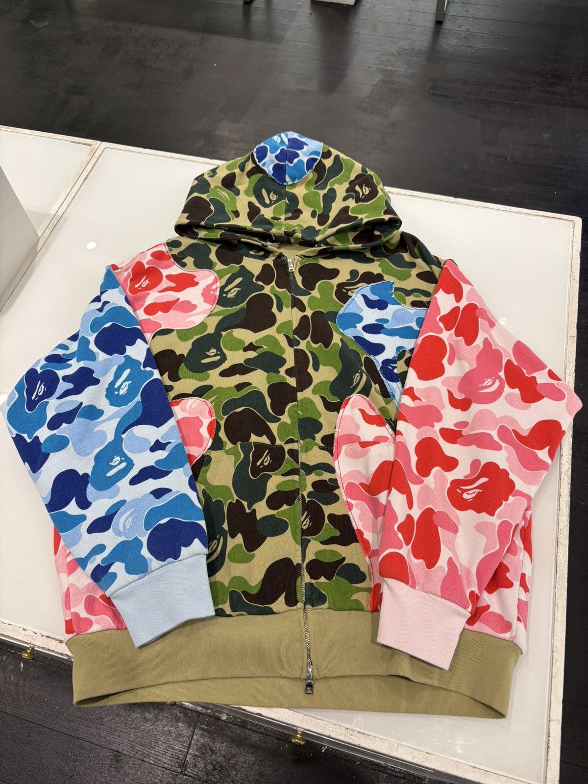 Bape Bape ABC Patchwork Zip hoodie multicolor | Grailed