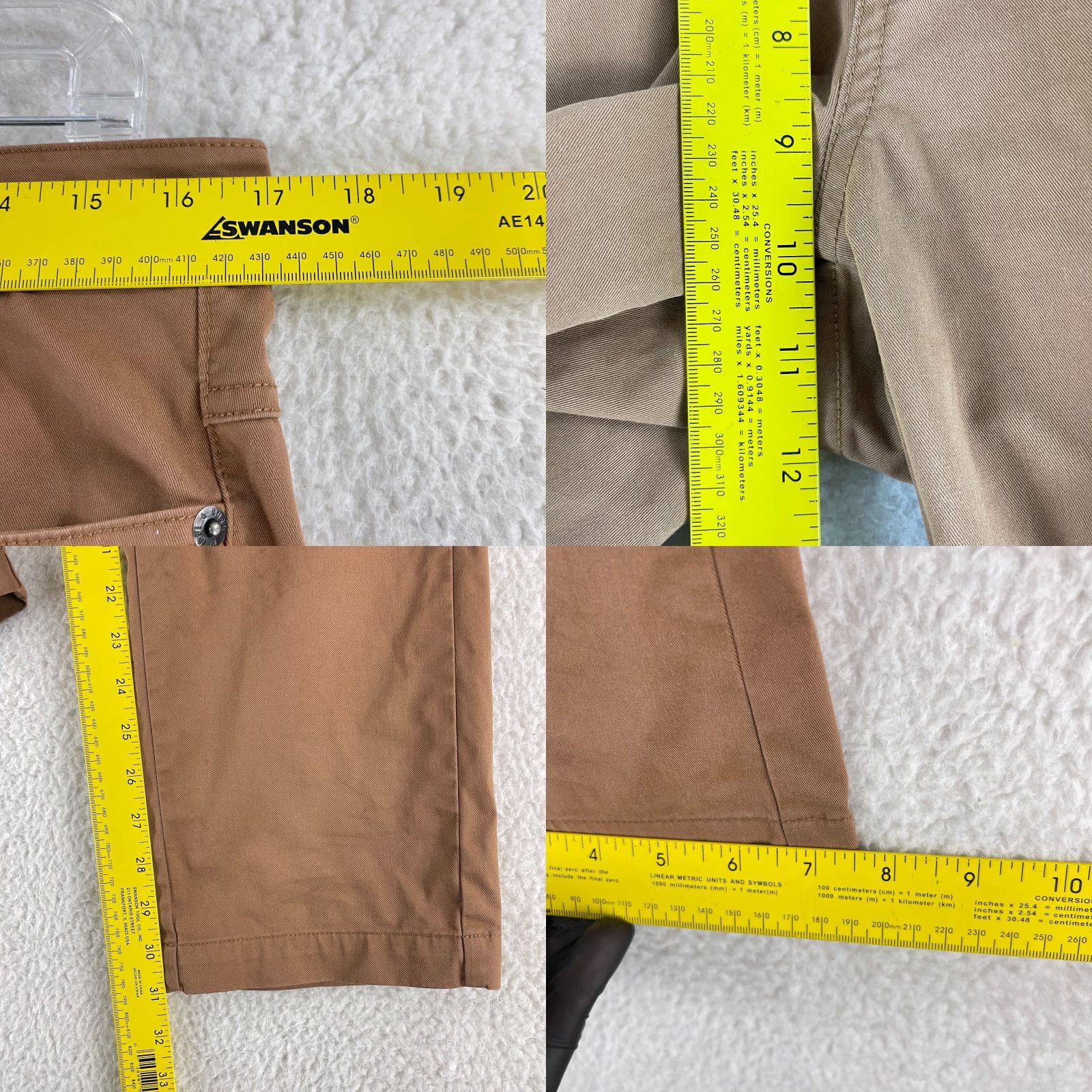Vintage Bridge & Burn Brown Organic Cotton Chino Pants Mens Size 32R Straight Leg Casual Size US 32 / EU 48 - 8 Thumbnail