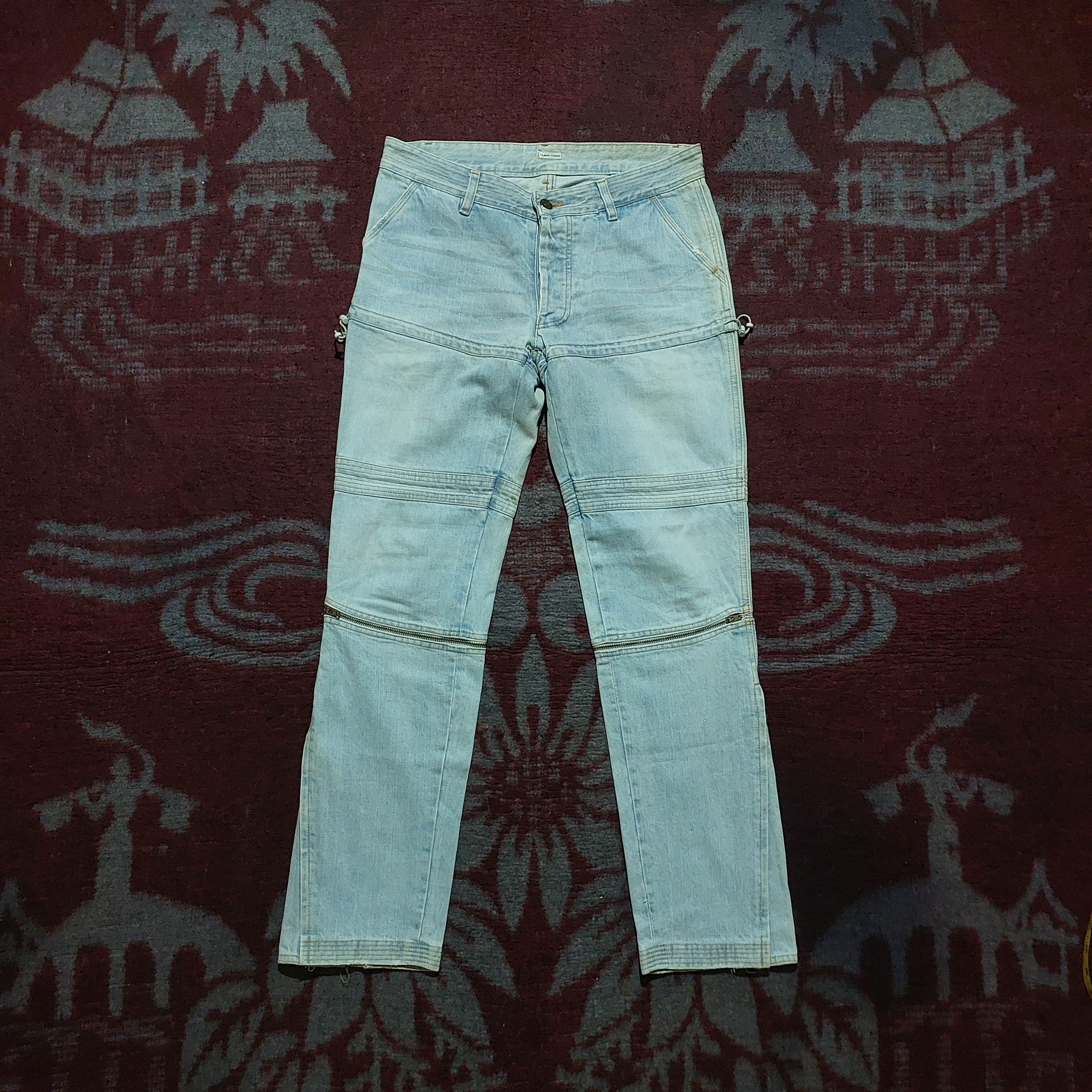 Tsumori Chisato japan blue jeans open zipper bottom side