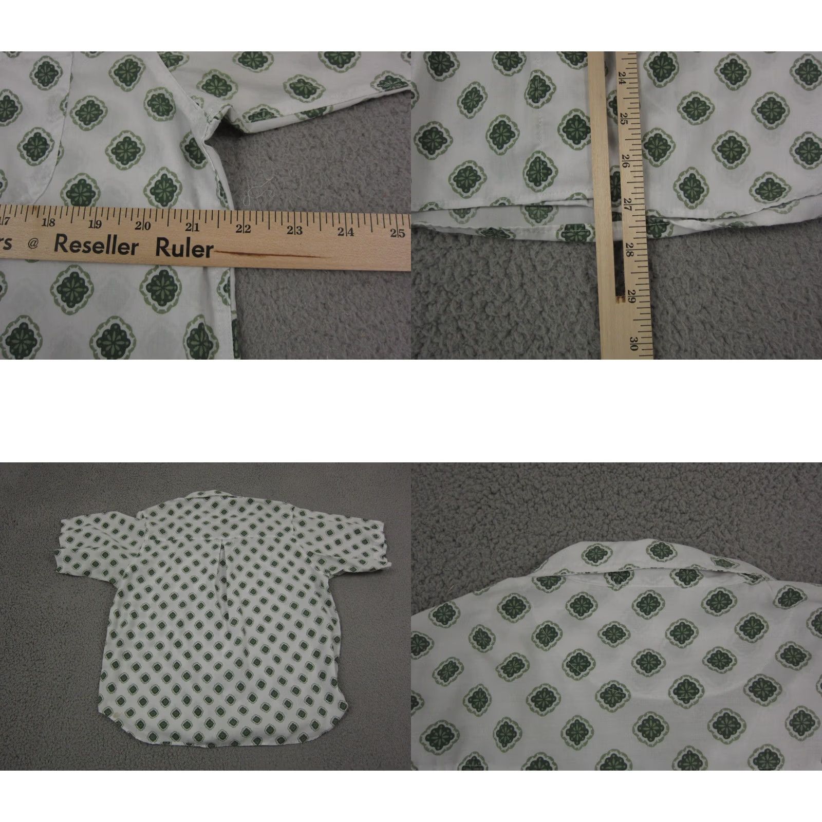 Vintage VINTAGE Linnay Button-Up Shirt Womens 14 Paisley White Green 70s Casual Short Sleeve Collared Button-Up Womens Menus Mens Size XL / US 12-14 / IT 48-50 - 8 Thumbnail