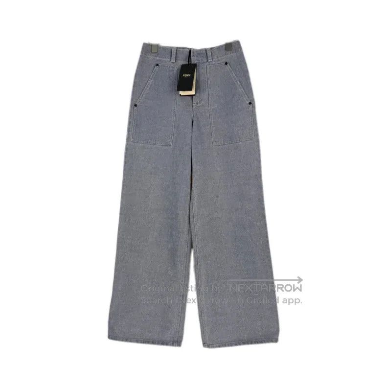 Fendi Fendi Gray Blue Double F Logo Jeans Size 24" / US 00 / IT 34 - 1 Thumbnail