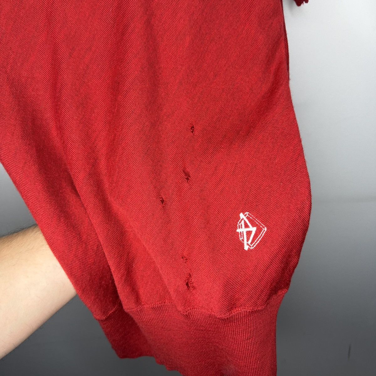 Balenciaga Balenciaga Knit Top Turtleneck Wool Red Distressed Size M / US 6-8 / IT 42-44 - 5 Thumbnail