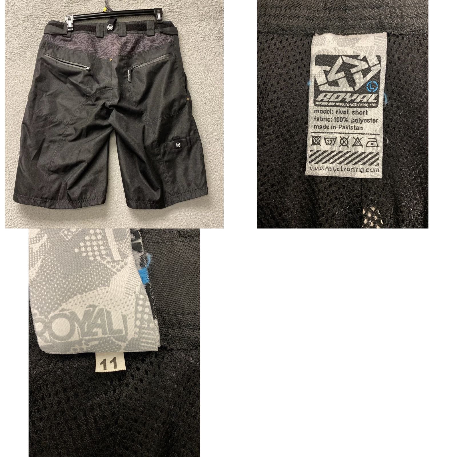 Vintage ROYAL Racing Shorts Hiking Shorts Women Black 35 Nylon 12in Inseam Pockets Logo 116-42 - Unisex Adult Size 35 Size 24" / US 00 / IT 34 - 8 Thumbnail