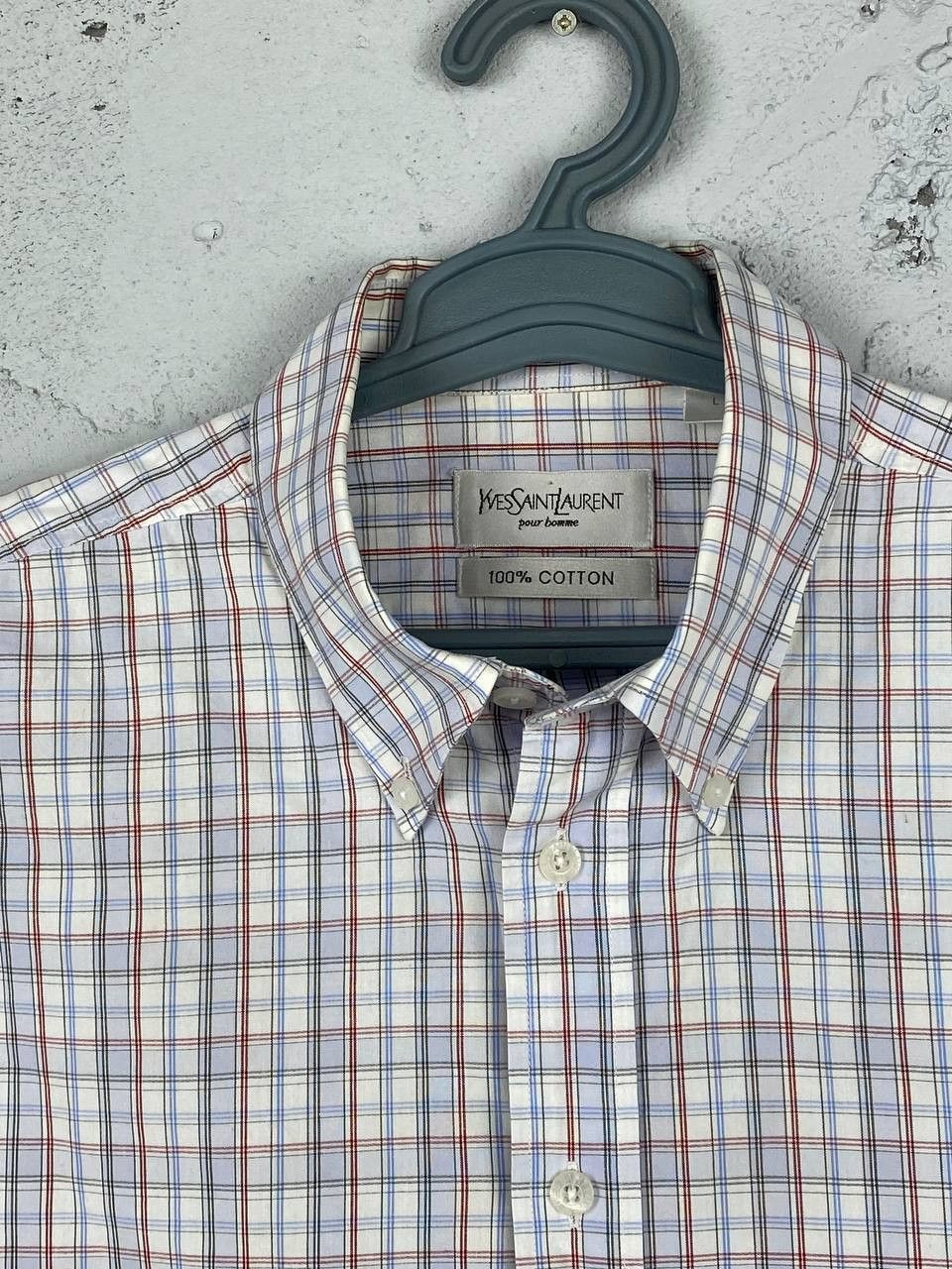 Vintage × Yves Saint Laurent Mens Vintage Yves Saint Laurent Shirts Plaid Iconic Size US L / EU 52-54 / 3 - 4 Thumbnail