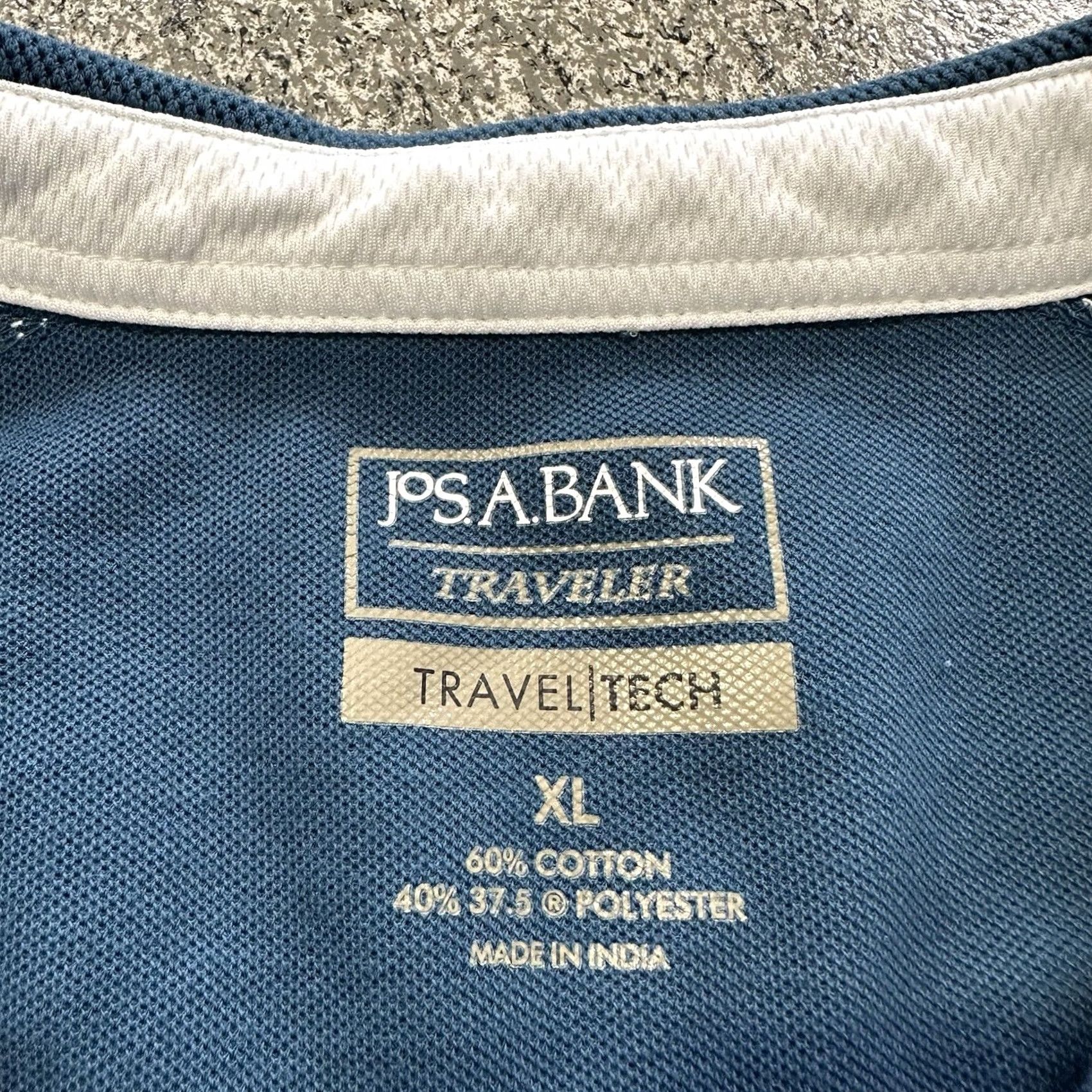 Jos. A. Bank Jos A. Bank Traveler Tech Polo Mens XL Blue Short Sleeve Shirt Size US XL / EU 56 / 4 - 3 Thumbnail