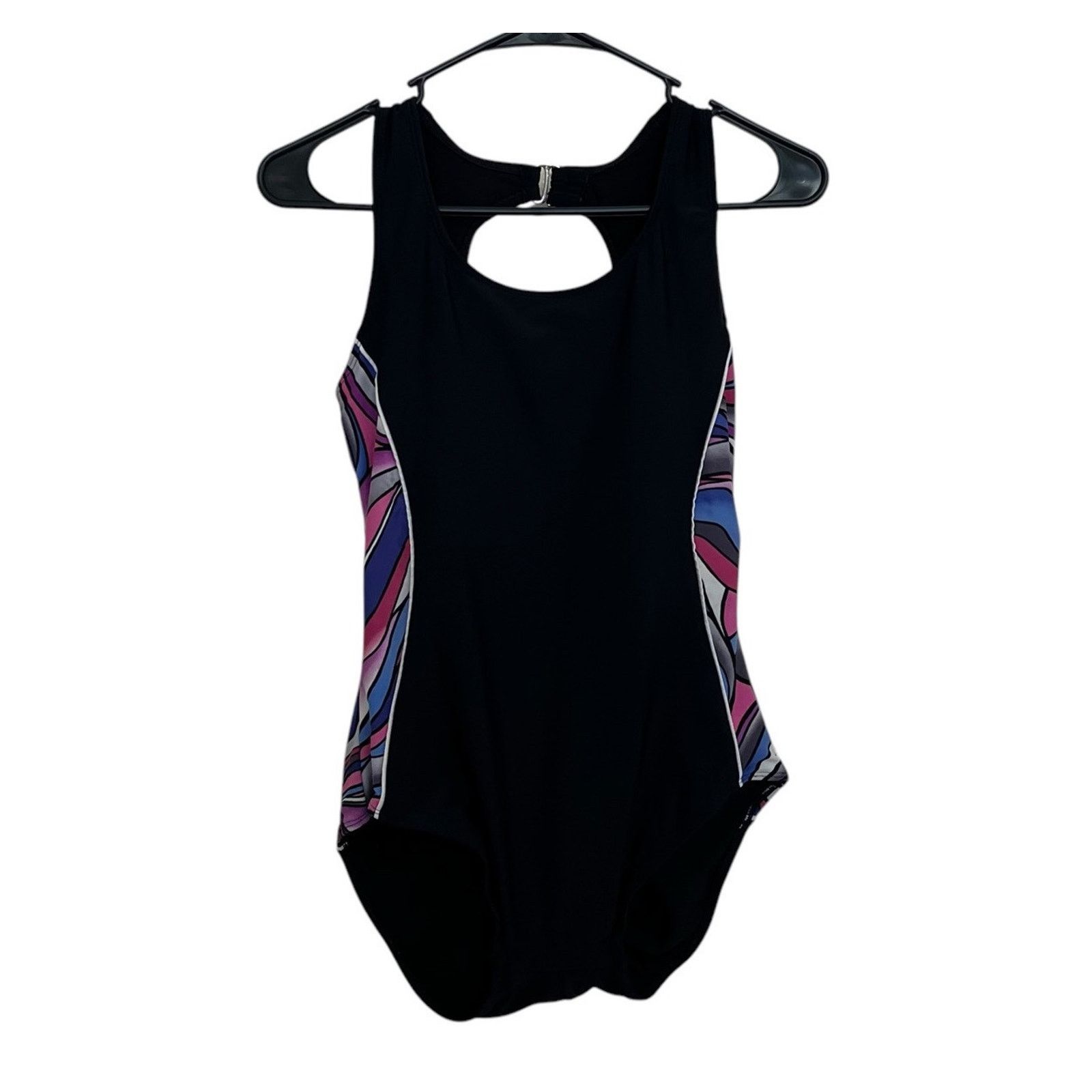 Catalina Catalina | Y2K Black Wireless Padded One Piece Swimsuit Wavy Size ONE SIZE - 2 Thumbnail