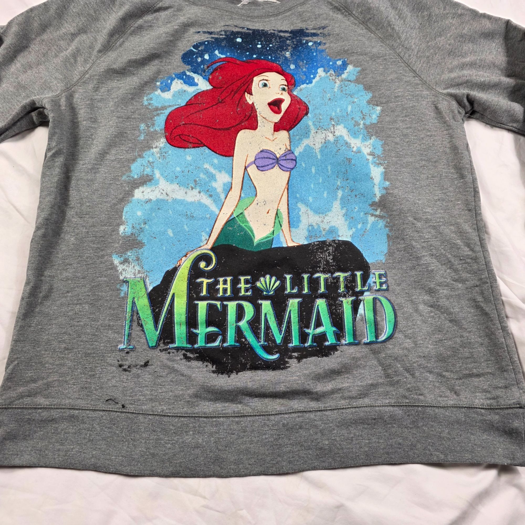 Disney Disney The Little Mermaid Womens Size Large Sweatshirt Gray Size L / US 10 / IT 46 - 4 Thumbnail