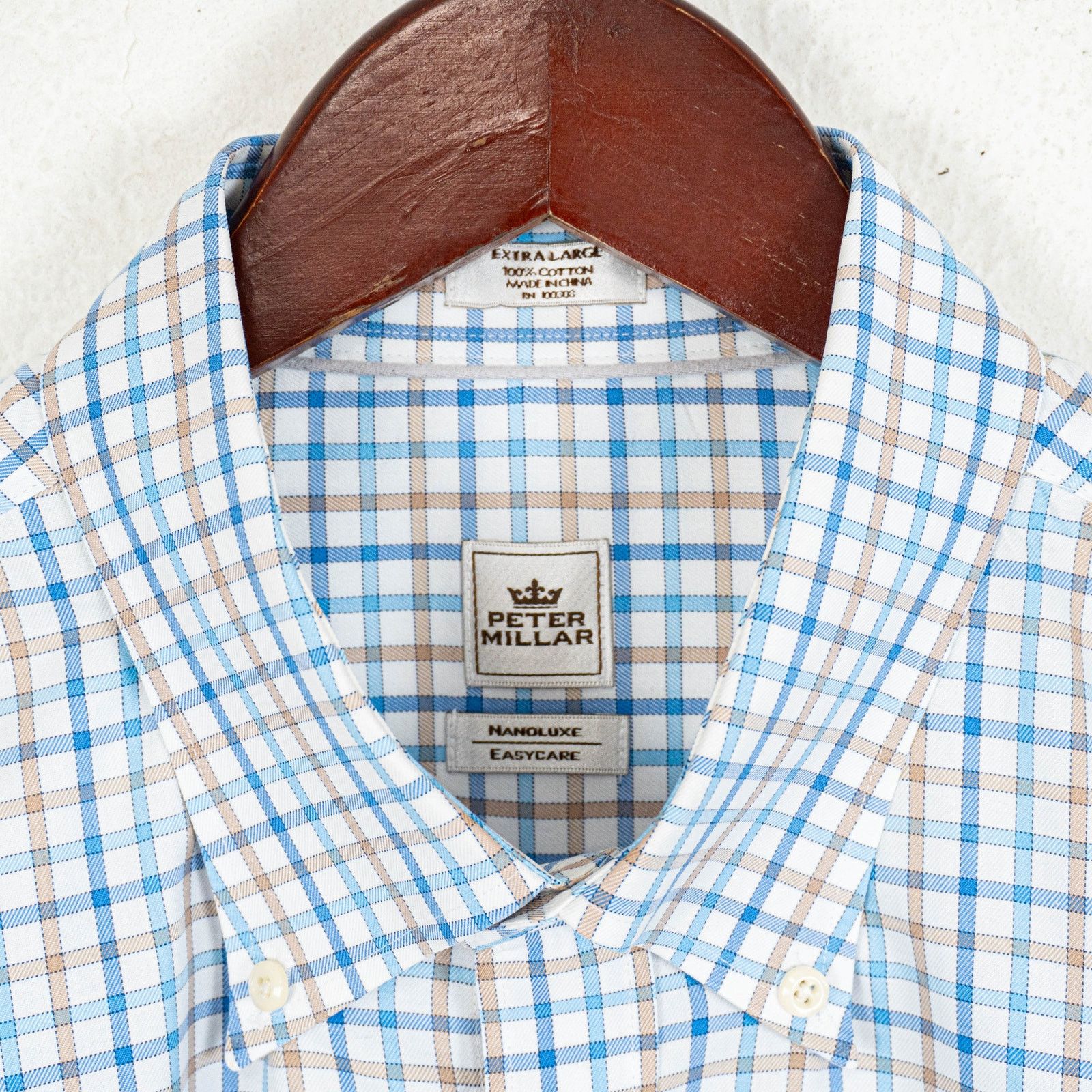 Peter Millar Peter Millar Nanoluxe Easycare Button Down Shirt White blue Size US XL / EU 56 / 4 - 4 Thumbnail