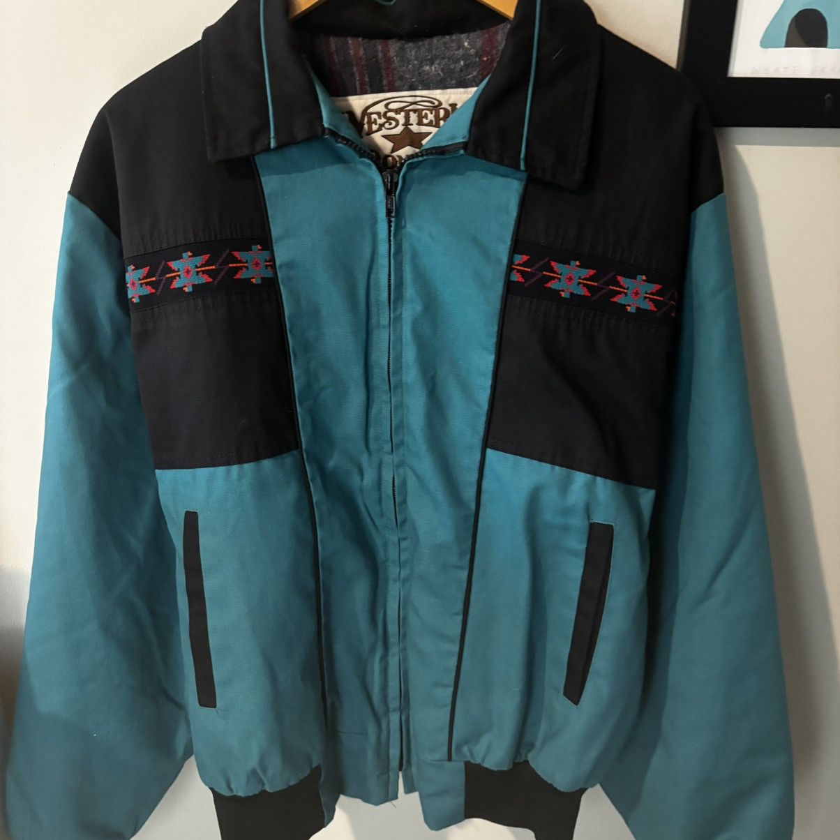 Vintage Vintage Western Frontier Turquoise Aztec Jacket Size US L / EU 52-54 / 3 - 1 Thumbnail