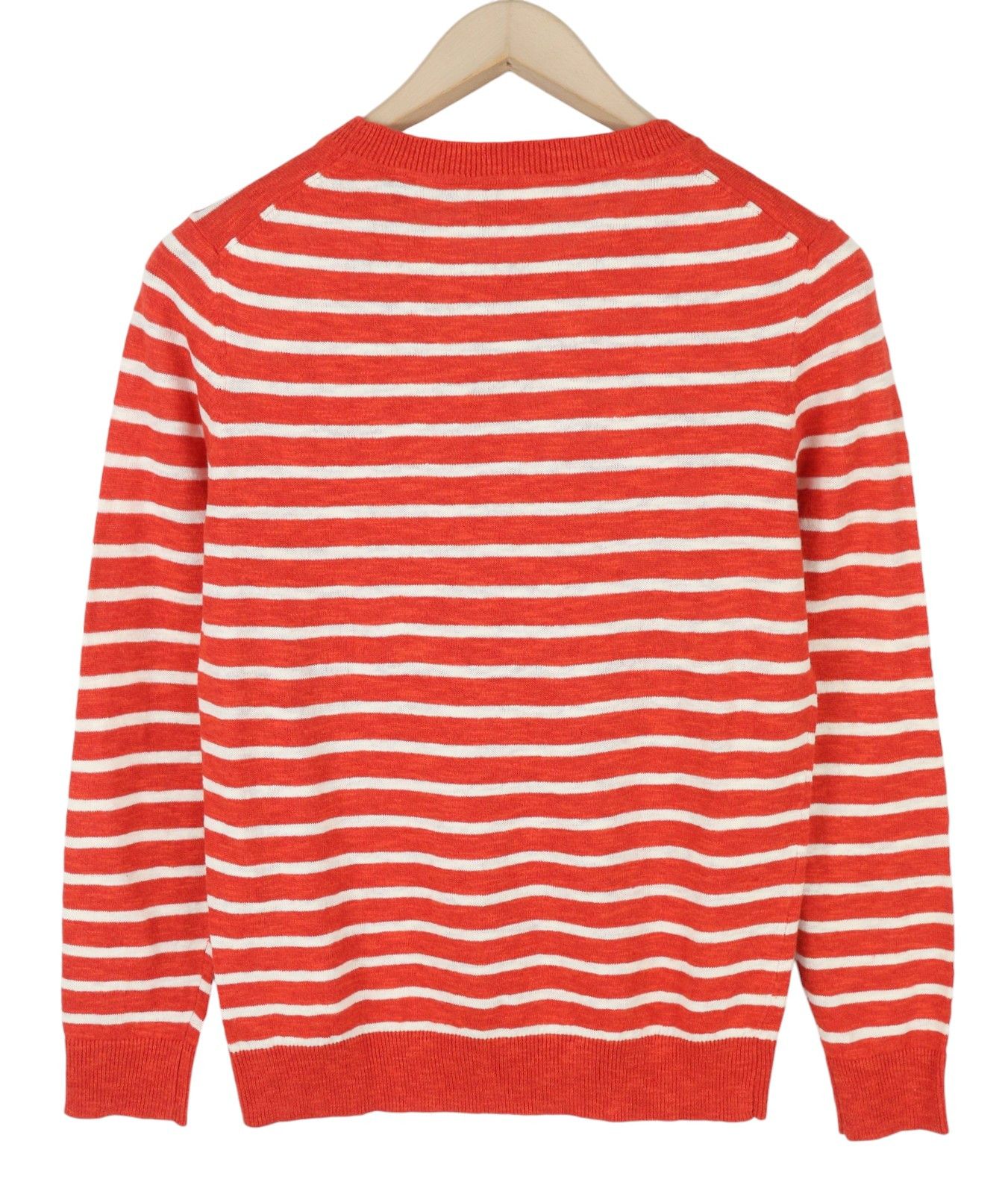 Gant BRETON STRIPE CREW XS Blood Orange Linen Blend 88070 Size XS / US 0-2 / IT 36-38 - 2 Thumbnail
