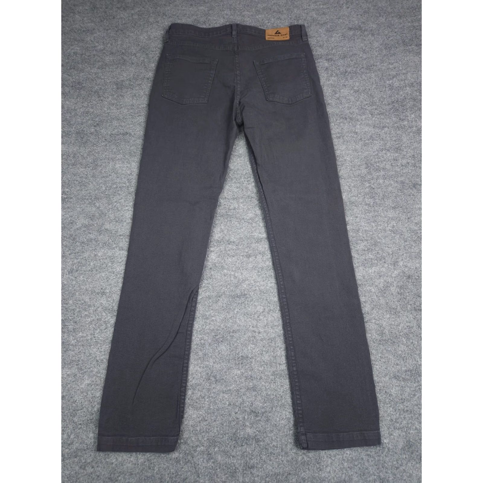 Vintage American Giant Pants Mens 34 x 34 Gray Roughneck Straight Stretch Jeans 5-Pocket Design Slim Regular 33 Inseam 33 Size US 33 - 2 Thumbnail