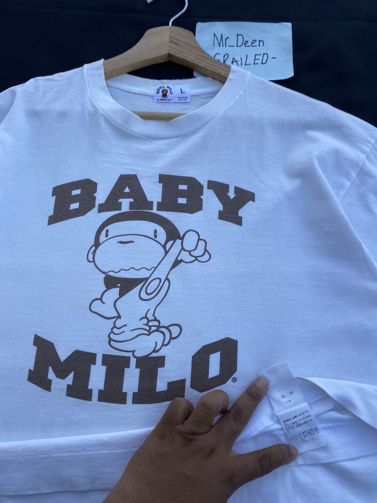 Bape Rare Vintage Baby Milo Bape Tshirt Size US L / EU 52-54 / 3 - 15 Thumbnail