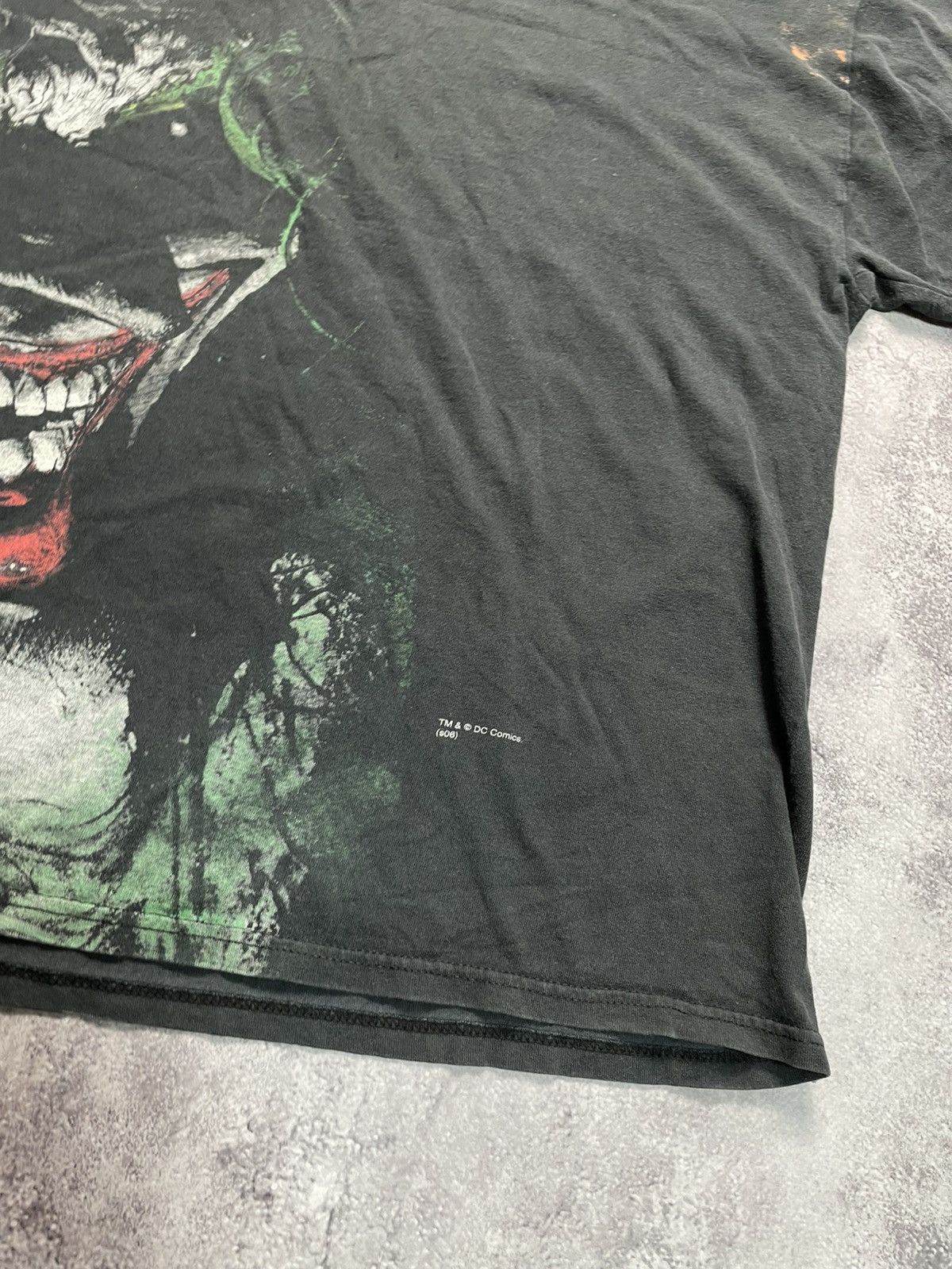 DC Comics Vtg Crazy Joker Batman Dark Knight Movie Tee Size US XL / EU 56 / 4 - 4 Thumbnail