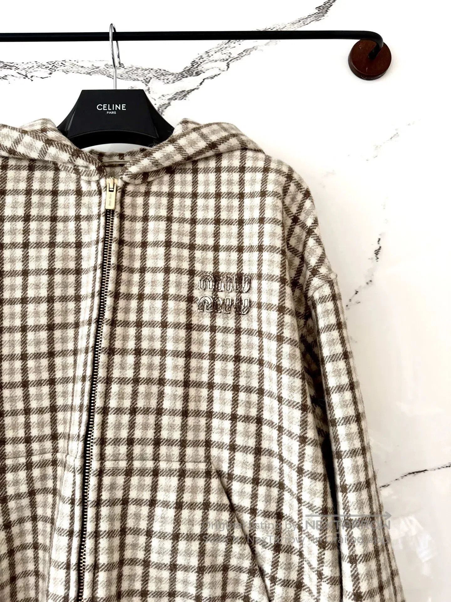 Miu Miu miumiu checked hooded zip. Size US M / EU 48-50 / 2 - 2 Thumbnail