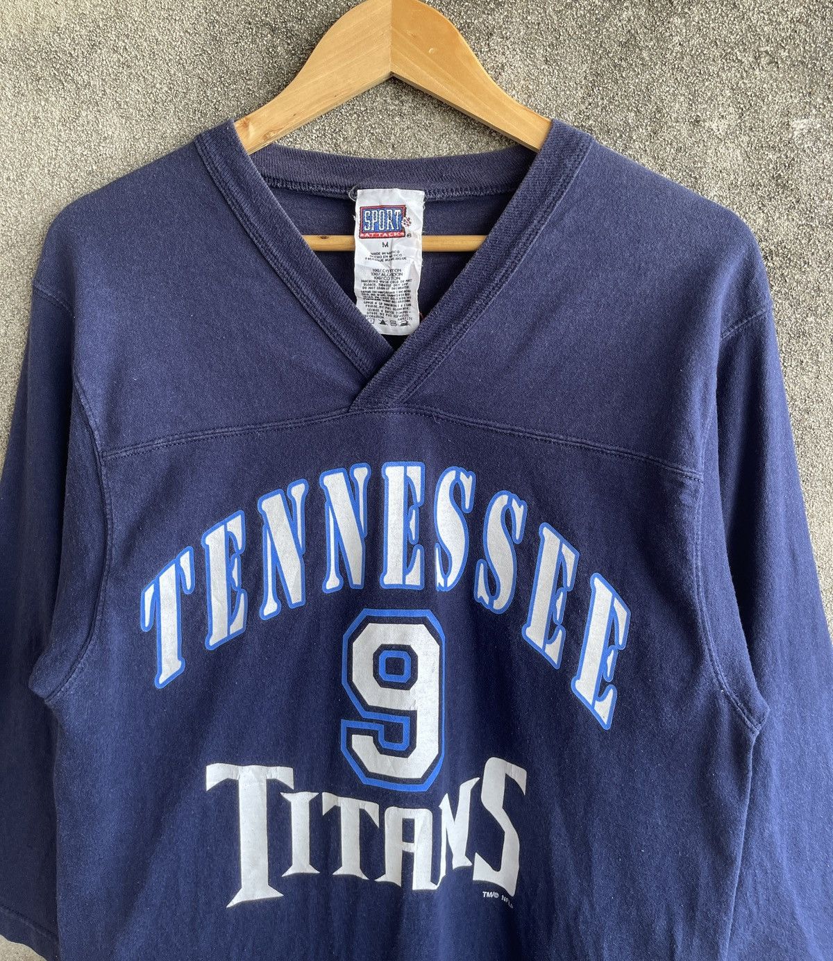 Born X Raised × NFL Vintage 00s🔥NFL TENNESSEE TITANS🔥Mc NAIR 3Quarter V Neck Tee Size US M / EU 48-50 / 2 - 6 Thumbnail
