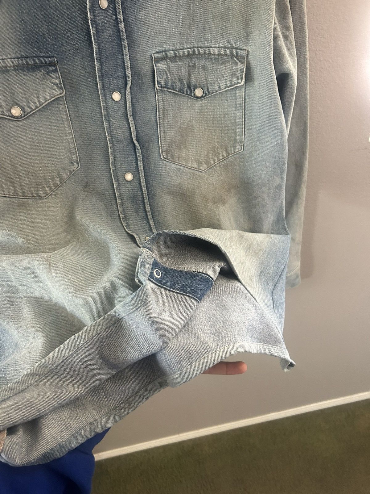 Acne Studios Acne Studios Distressed Western Denim Shirt Size US L / EU 52-54 / 3 - 8 Thumbnail