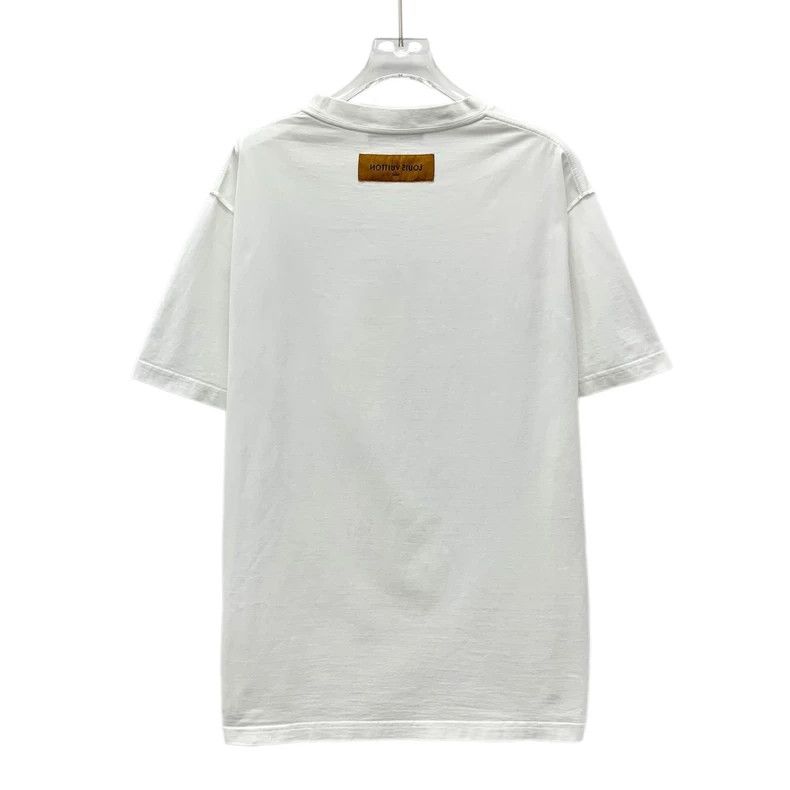 Louis Vuitton Louis Vuitton White logo printed cotton crew neck short sl Size US L / EU 52-54 / 3 - 2 Thumbnail