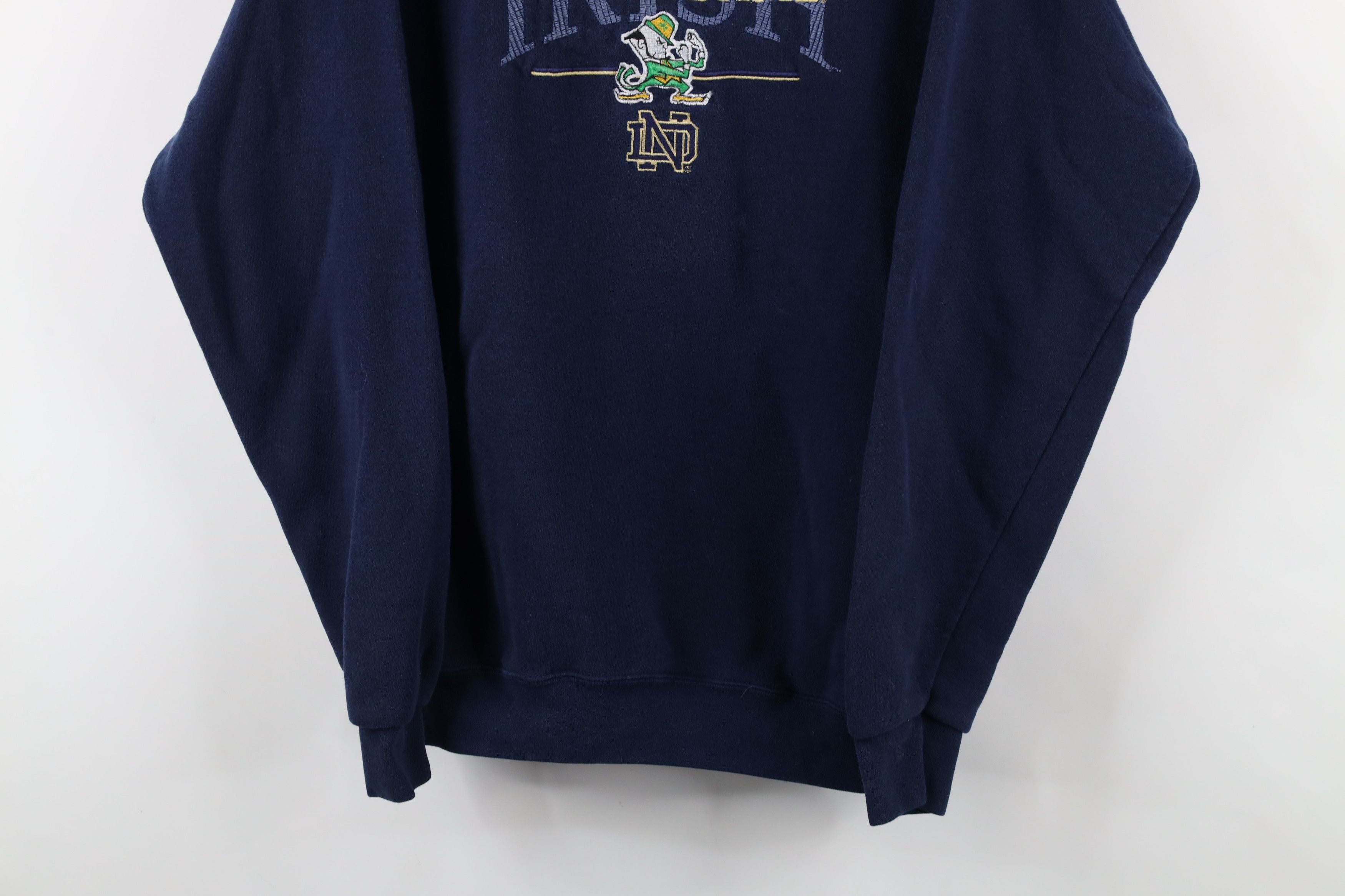Vintage Vintage 90s Dame University Football Sweatshirt Blue USA Size US L / EU 52-54 / 3 - 3 Thumbnail