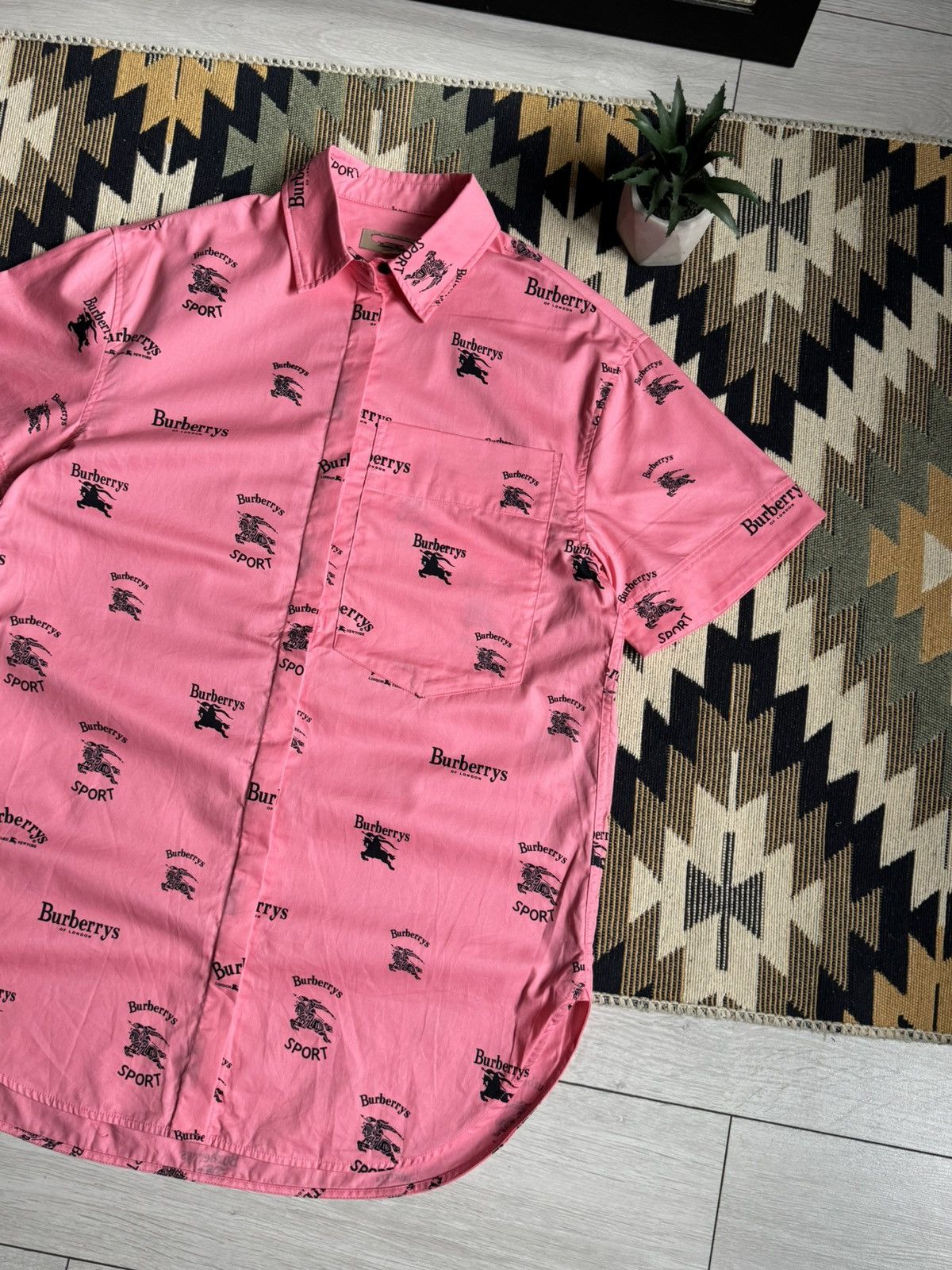 Other ❗️RARE❗️Burberrys Sport Monogram Short Sleeve Button Up Shirt Size US M / EU 48-50 / 2 - 3 Thumbnail