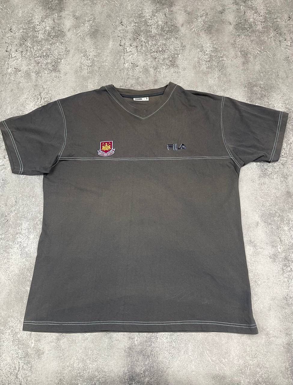 Fila Fila Men Cotton T-Shirt Grey V-Neck Size XL Size US XL / EU 56 / 4 - 1 Thumbnail