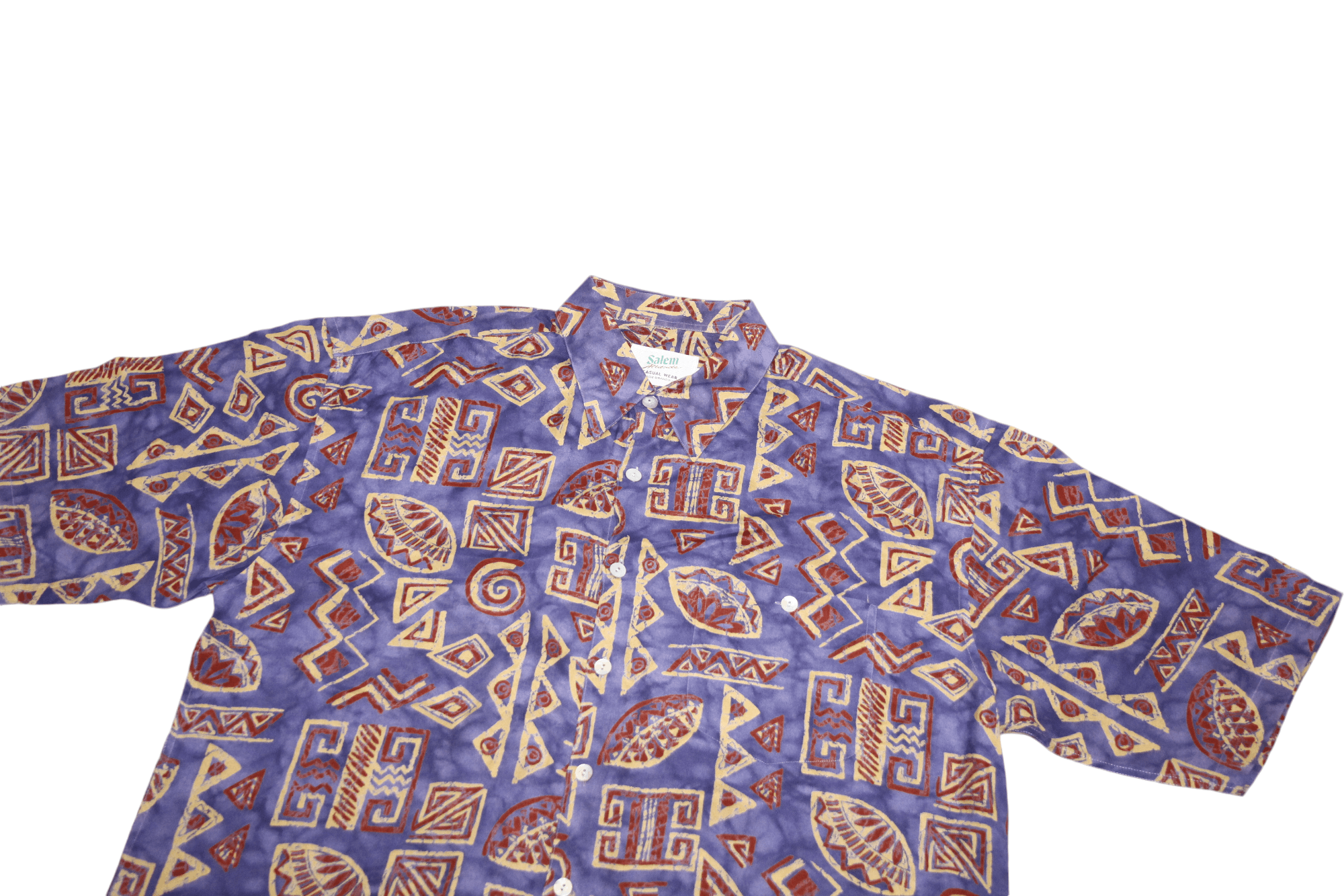 Salem Sportswear 80s Salem USA abstract printed viscose party hawaiian shirt Size US XL / EU 56 / 4 - 3 Thumbnail