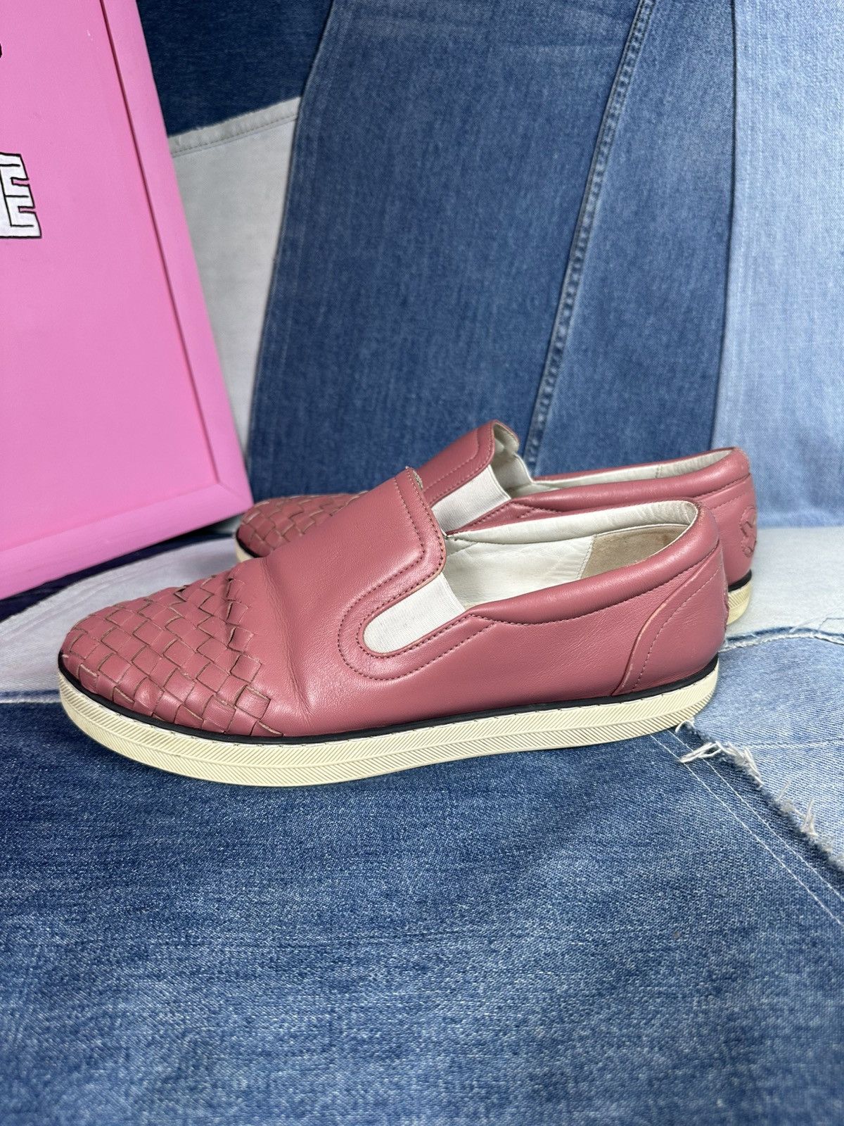 Bottega Veneta Bottega Veneta Intrecciato Slip-On Sneakers Pink Size US 8.5 / IT 38.5 - 4 Thumbnail