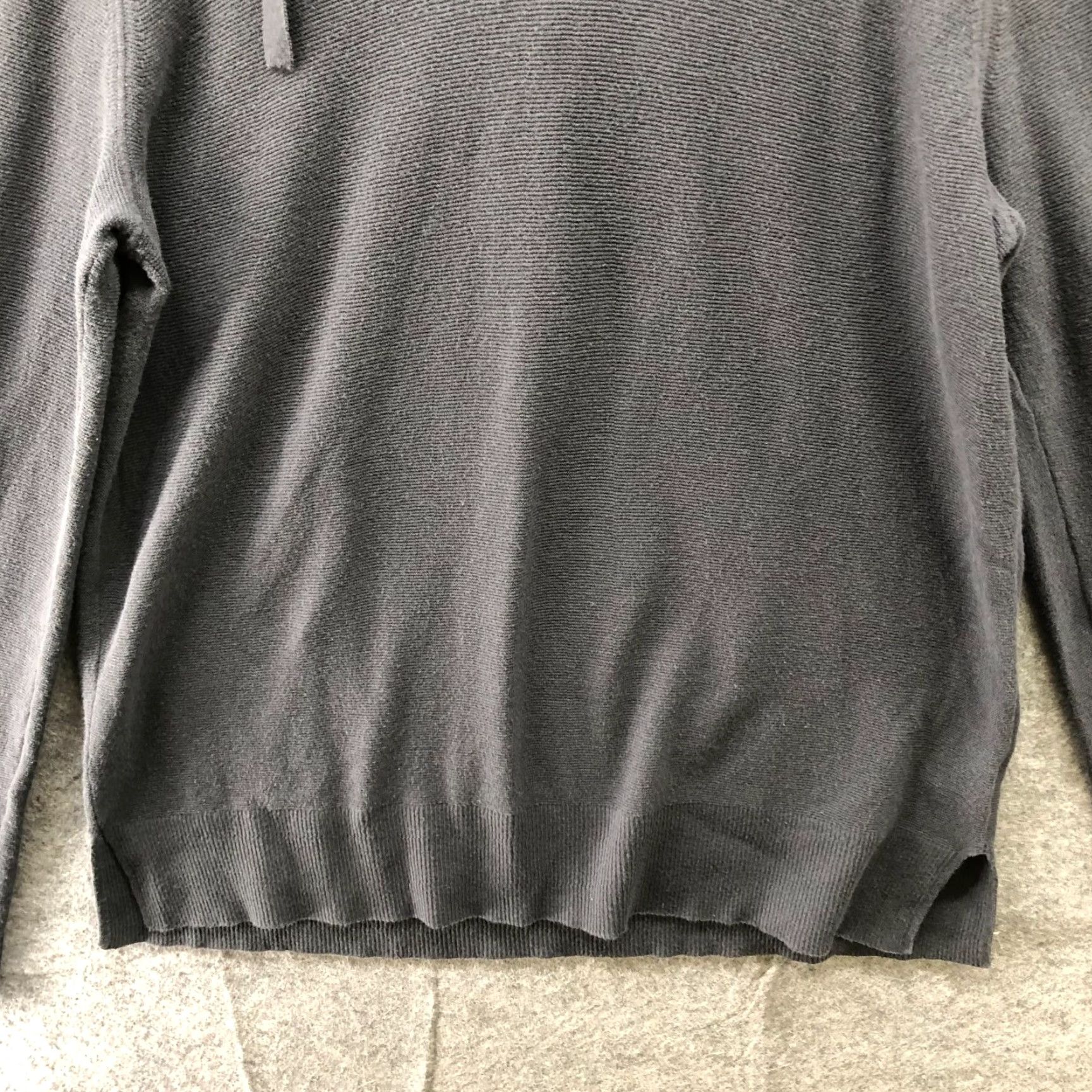 Banana Republic Banana Republic UV Resistant Sweater Hoodie Womens L Gray Rib Stitch Textured Knit Pullover Size L / US 10 / IT 46 - 4 Thumbnail