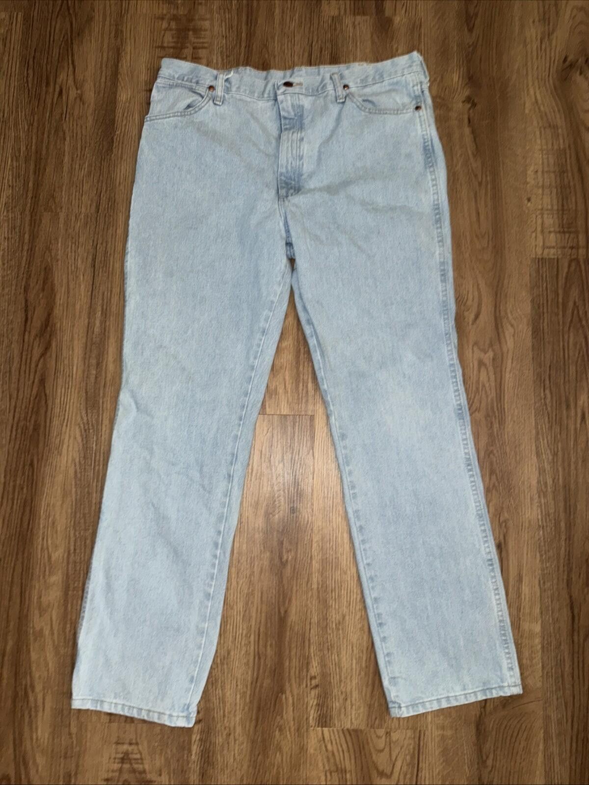 Wrangler Wrangler Mens 38x32 Cowboy Cut 936 Slim Fit Jeans Light Wash Size US 38 / EU 54 - 1 Thumbnail