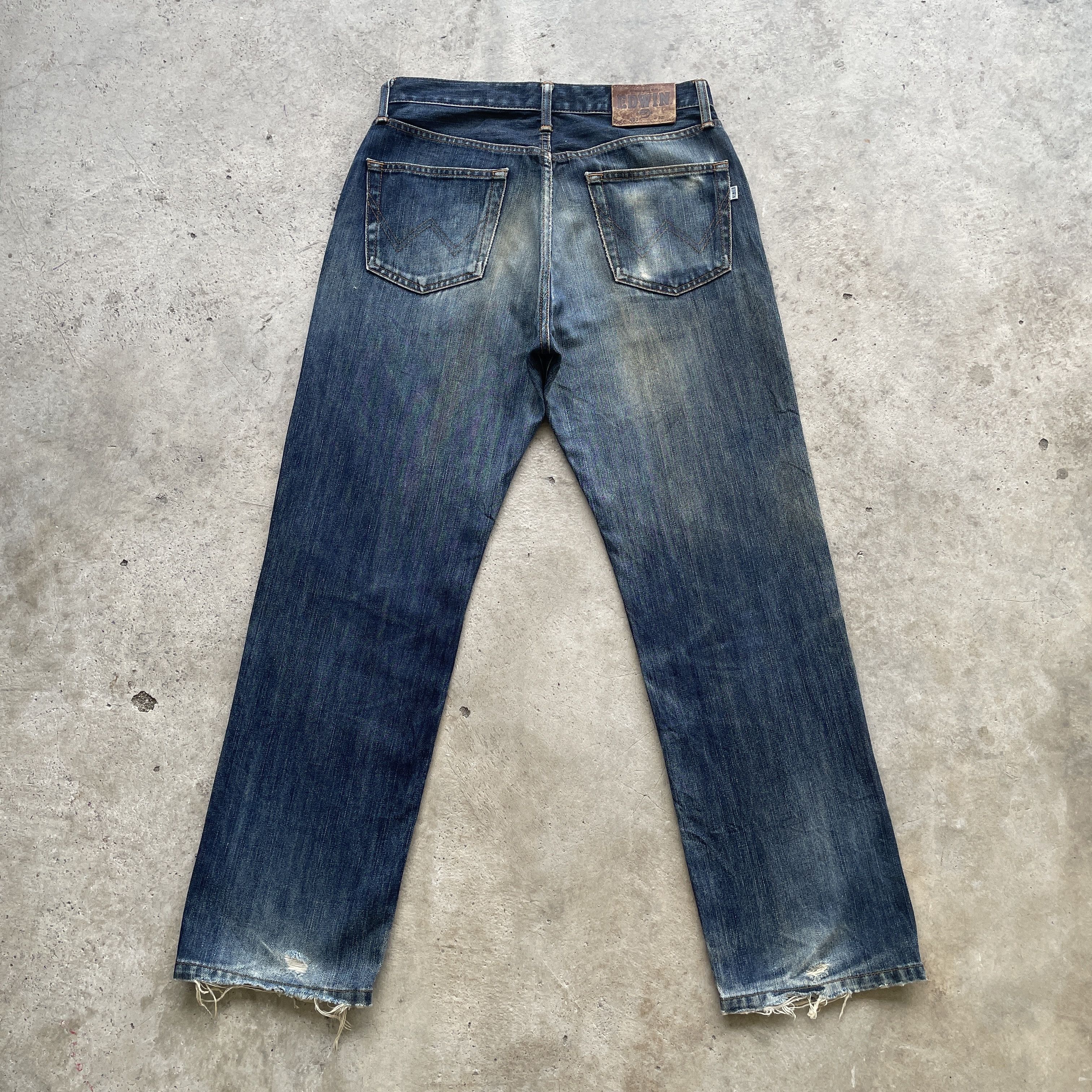 Edwin Vintage Edwin 403 Faded Jeans Mudwash Denim Distressed Pants Size US 31 - 11 Thumbnail