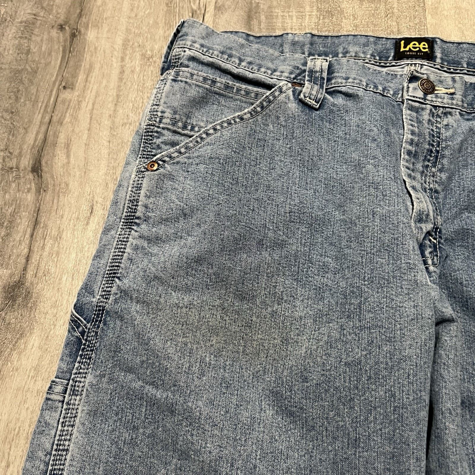 Lee Lee Loose Fit Denim Carpenter Baggy Skater Y2K Blue Jeans Size US 34 / EU 50 - 5 Thumbnail