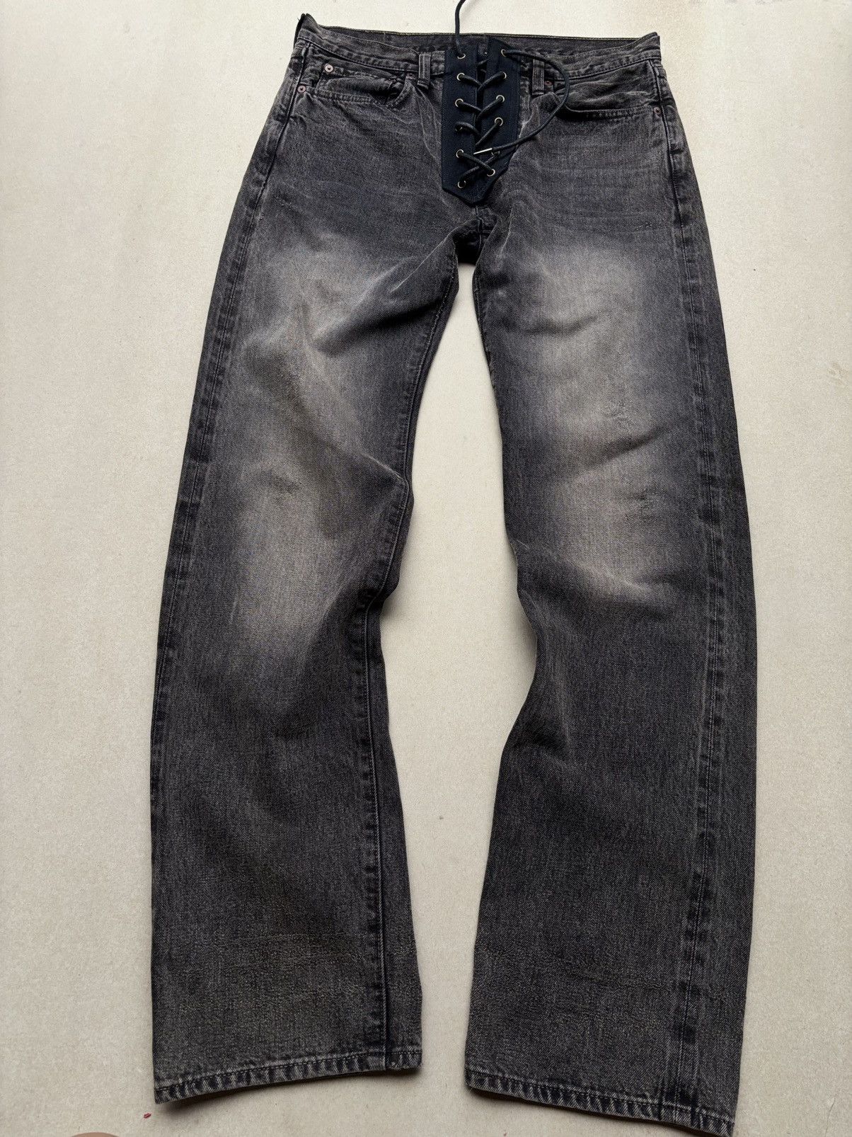 Japanese Brand Kapital custom lace-up flare jeans Size US 31 - 1 Thumbnail