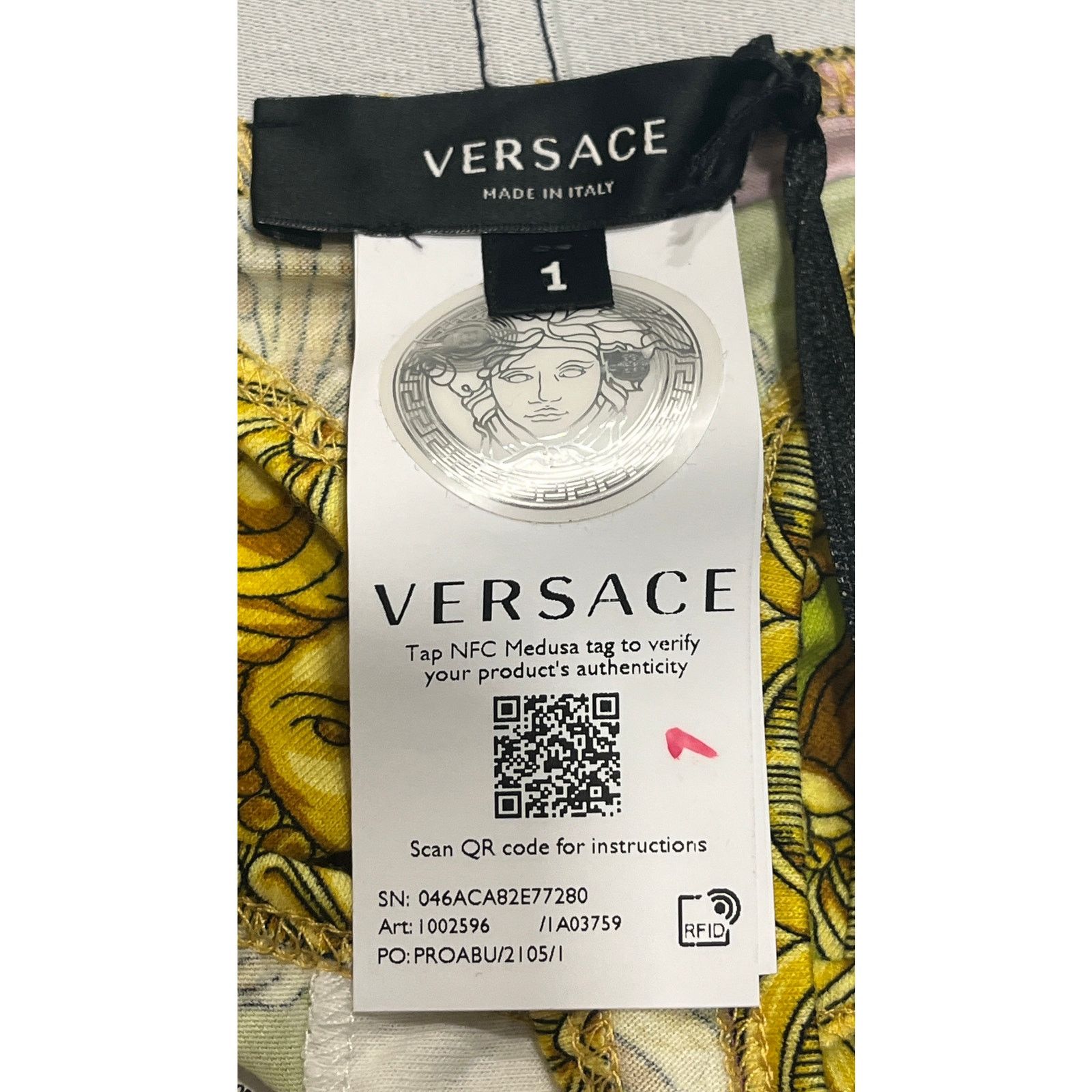 9-4 VERSACE Women's Panties Thong Baroque Size 1/ XS