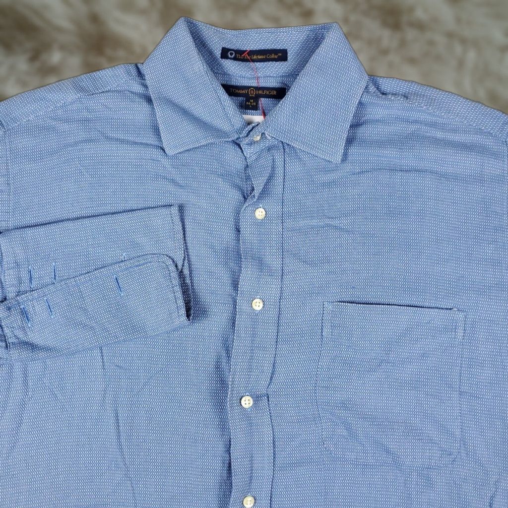Tommy Hilfiger Tommy Hilfiger Shirt Mens Large Blue French Cuff Button Up Long Sleeve Size US L / EU 52-54 / 3 - 1 Thumbnail
