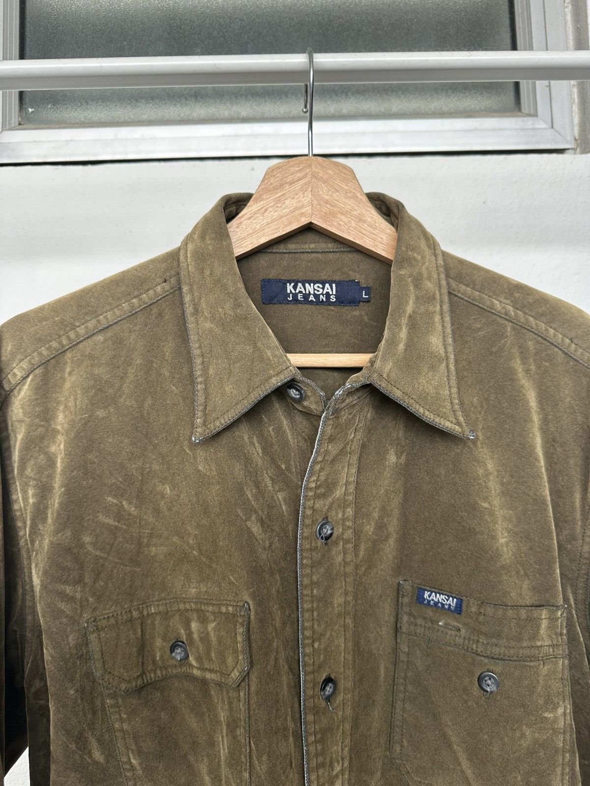 Kansai Yamamoto 00's Kansai Jeans moleskin denim shirt Size US L / EU 52-54 / 3 - 8 Thumbnail
