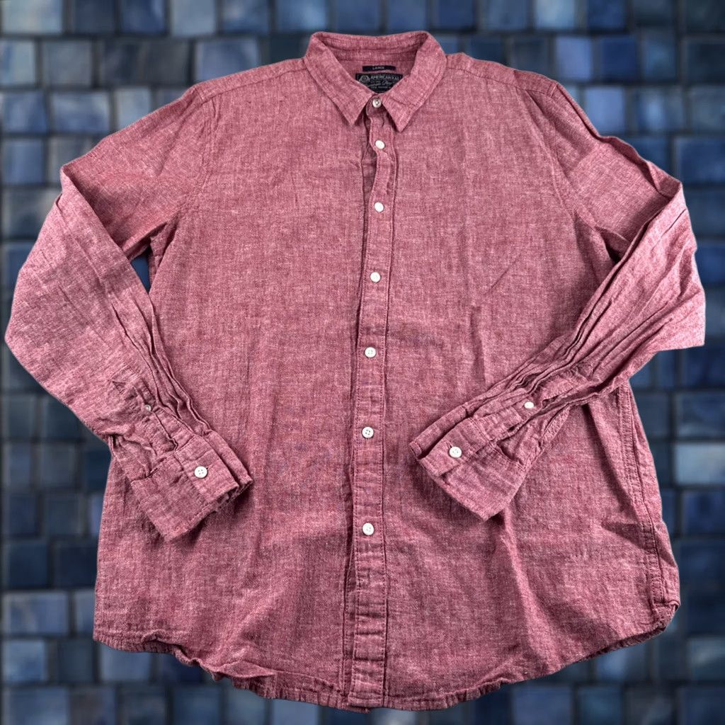 Vintage American Rag Cie Shirt Mens L Red Heather Long Sleeve Button Up Preppy Size US L / EU 52-54 / 3 - 1 Thumbnail