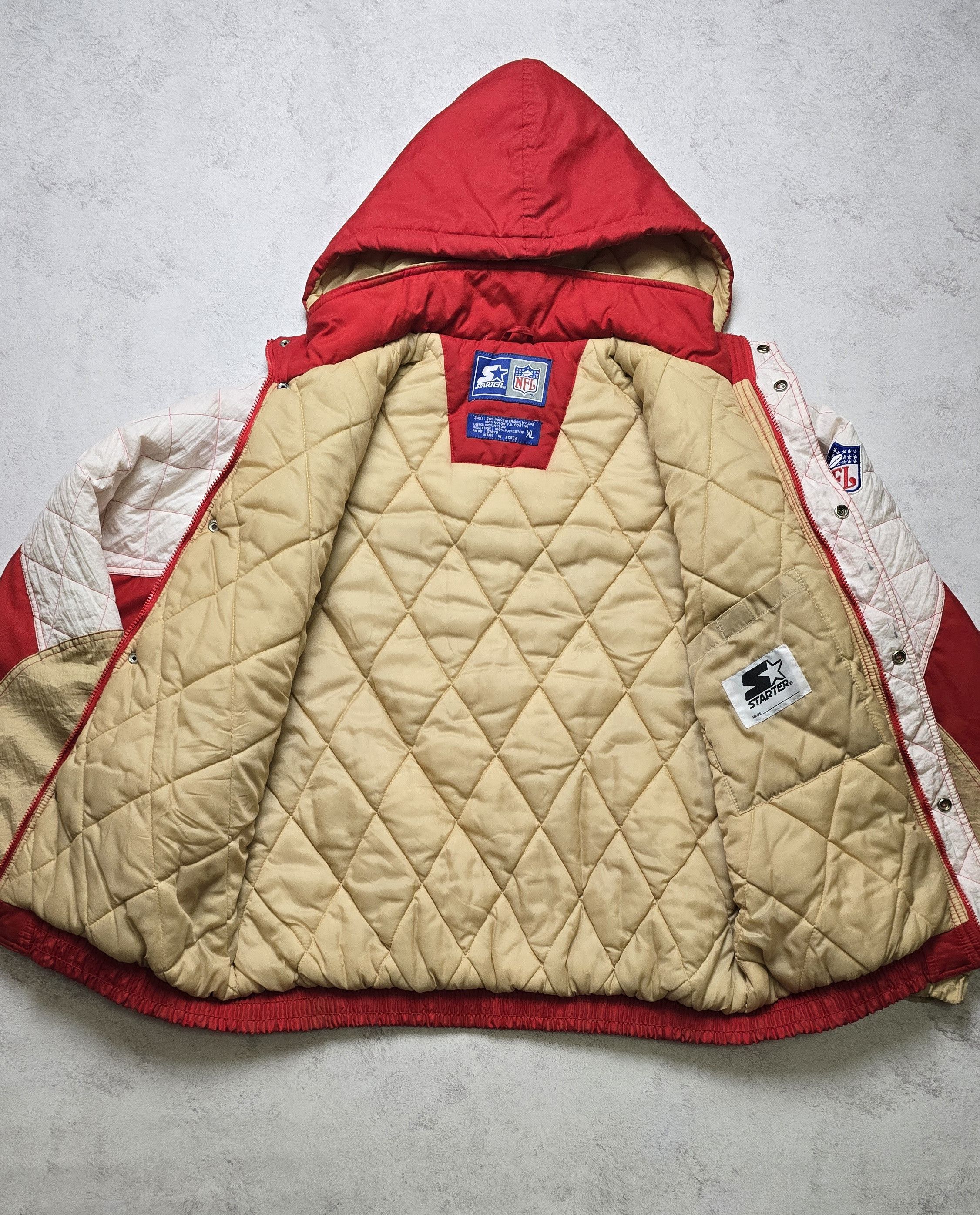 Starter VTG San Francisco 49ers Puffer Jacket 90s Hooded Big Logo Size US XL / EU 56 / 4 - 24 Thumbnail