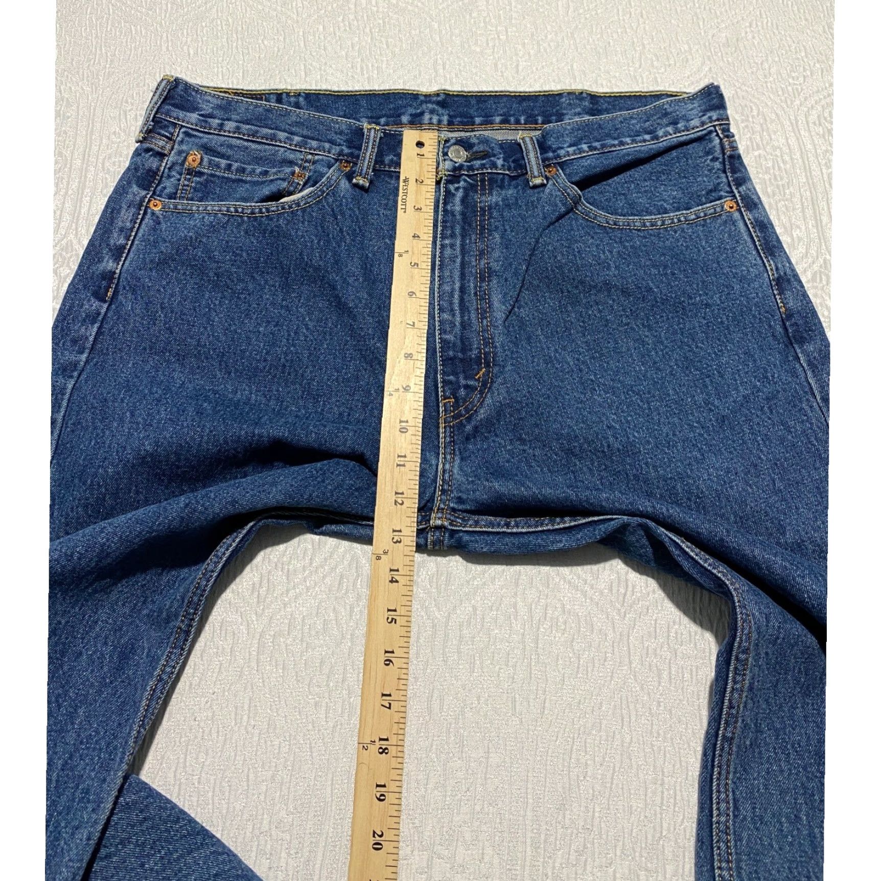 Levi's Levi's 505 Jeans Mens Regular Fit Denim Blue 38x30 Pants Straight Pocket Cotton Denim Zip Button Inseam 30 Vintage No Size US 38 / EU 54 - 7 Thumbnail