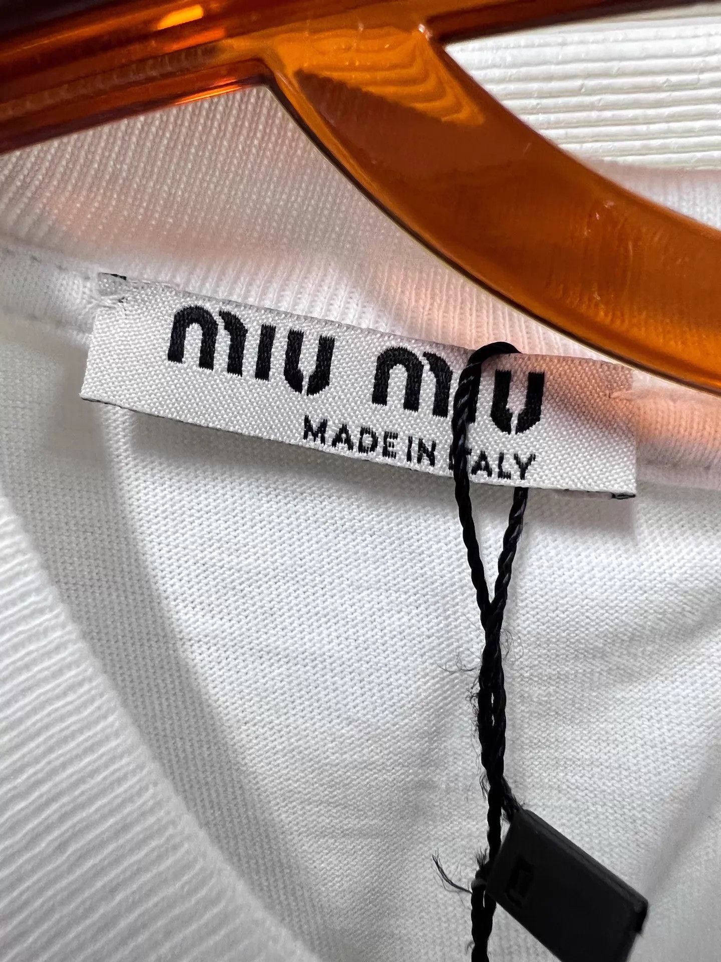 Miu Miu MIUMIU White Crystal Bow Collar Tee M Size M / US 6-8 / IT 42-44 - 4 Thumbnail