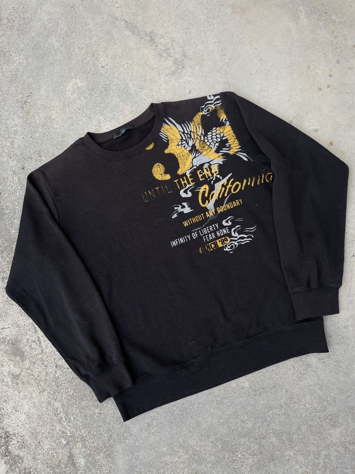 Affliction × Japanese Brand × Vintage Japanese Poem Sukajan Phoenix Bird Pullover Sweatshirt Size US L / EU 52-54 / 3 - 2 Thumbnail
