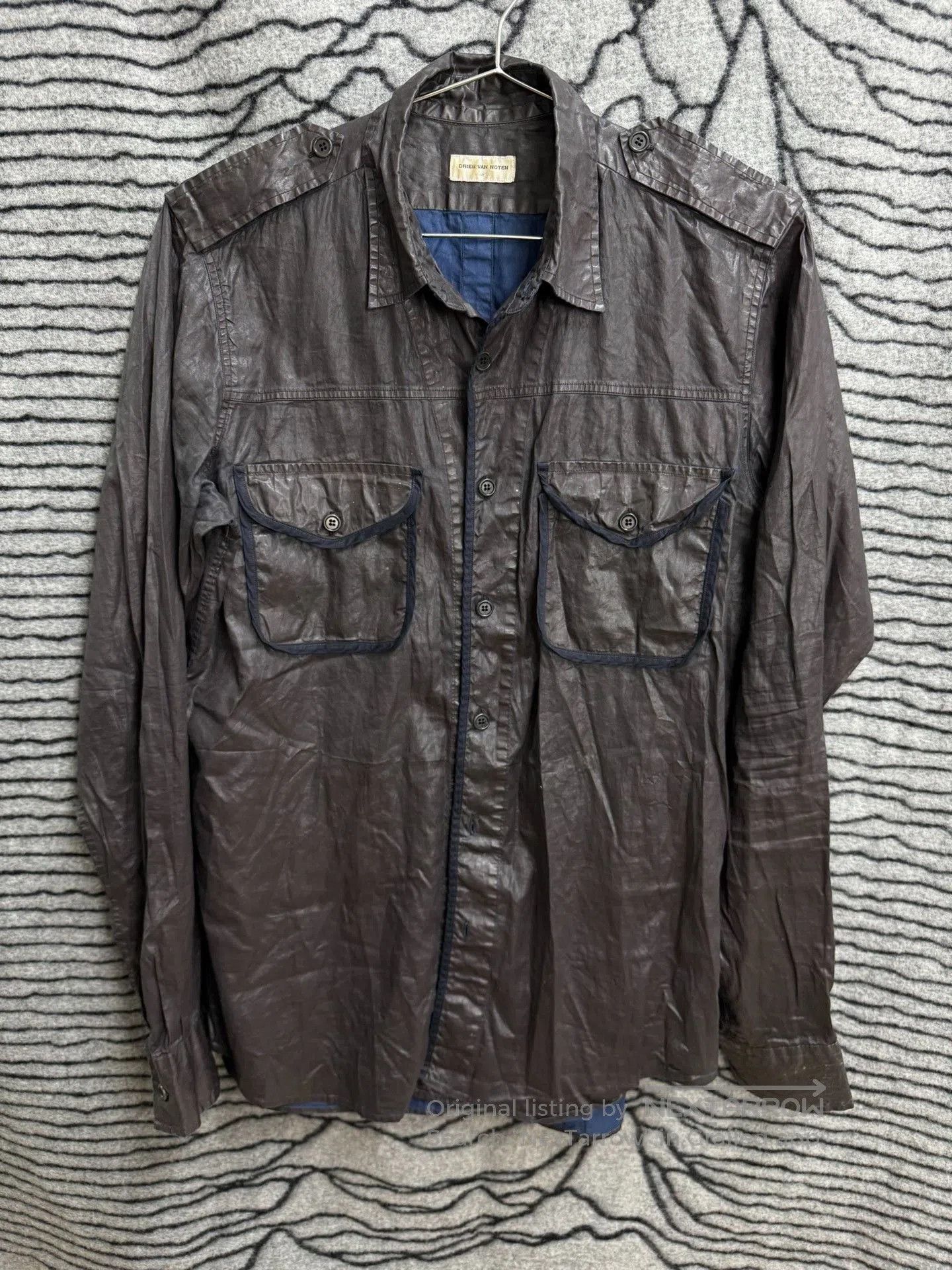 Dries Van Noten Dries van Noten Waxed Denim Shirt. Size US S / EU 44-46 / 1 - 1 Thumbnail