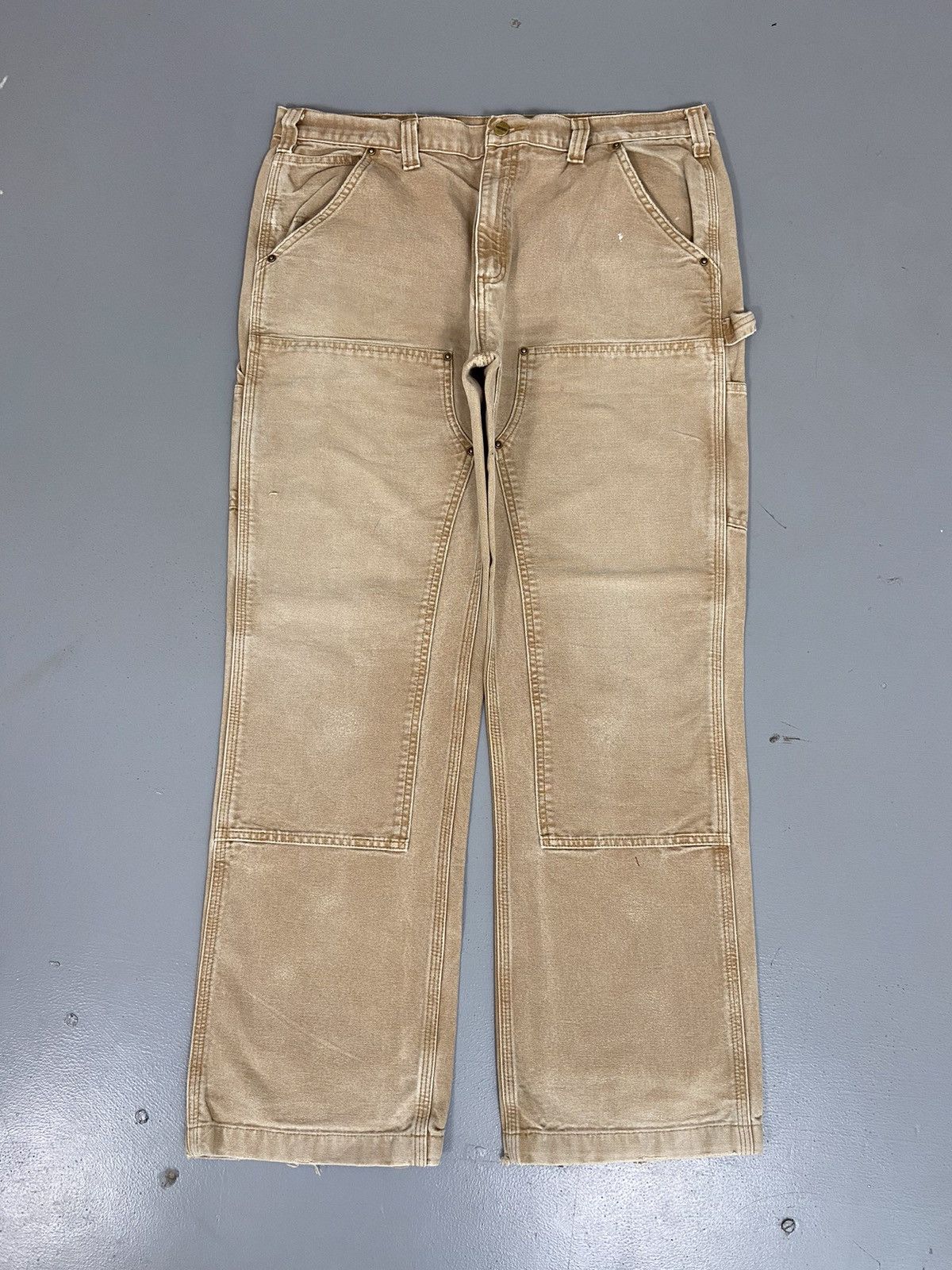 image of Carhartt B01 Brn Double Knee Denim in Beige, Men's (Size 40)