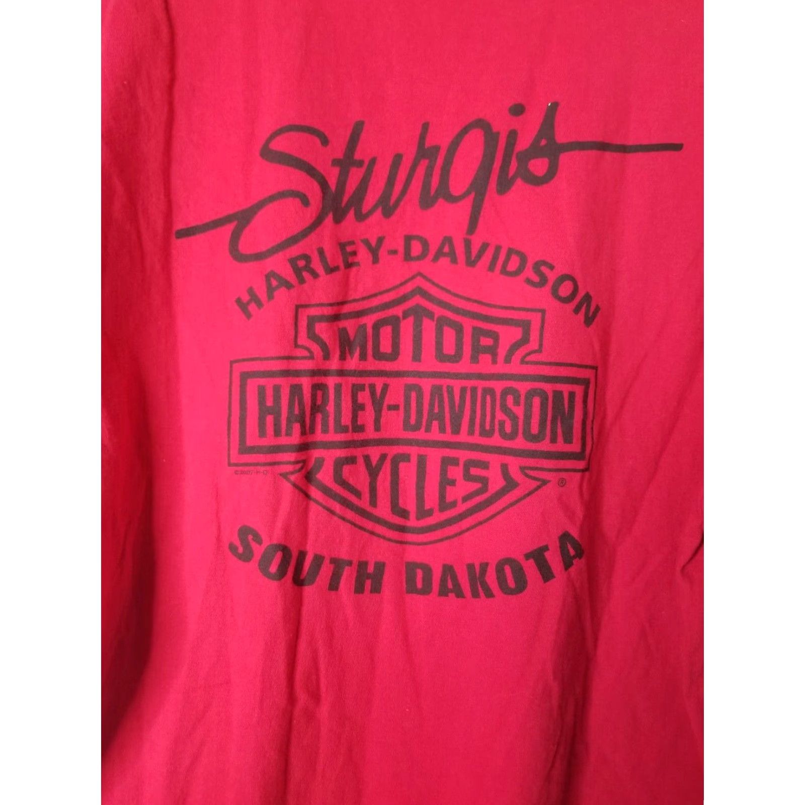 Harley Davidson Harley-Davidson Mens T-Shirt 2XL Red Graphic Motorcycle Sturgis 2013 Urban Streetwear Skull USA Horror Gothic Biker Short Sleeve Crew Neck Mens Size US XXL / EU 58 / 5 - 4 Thumbnail